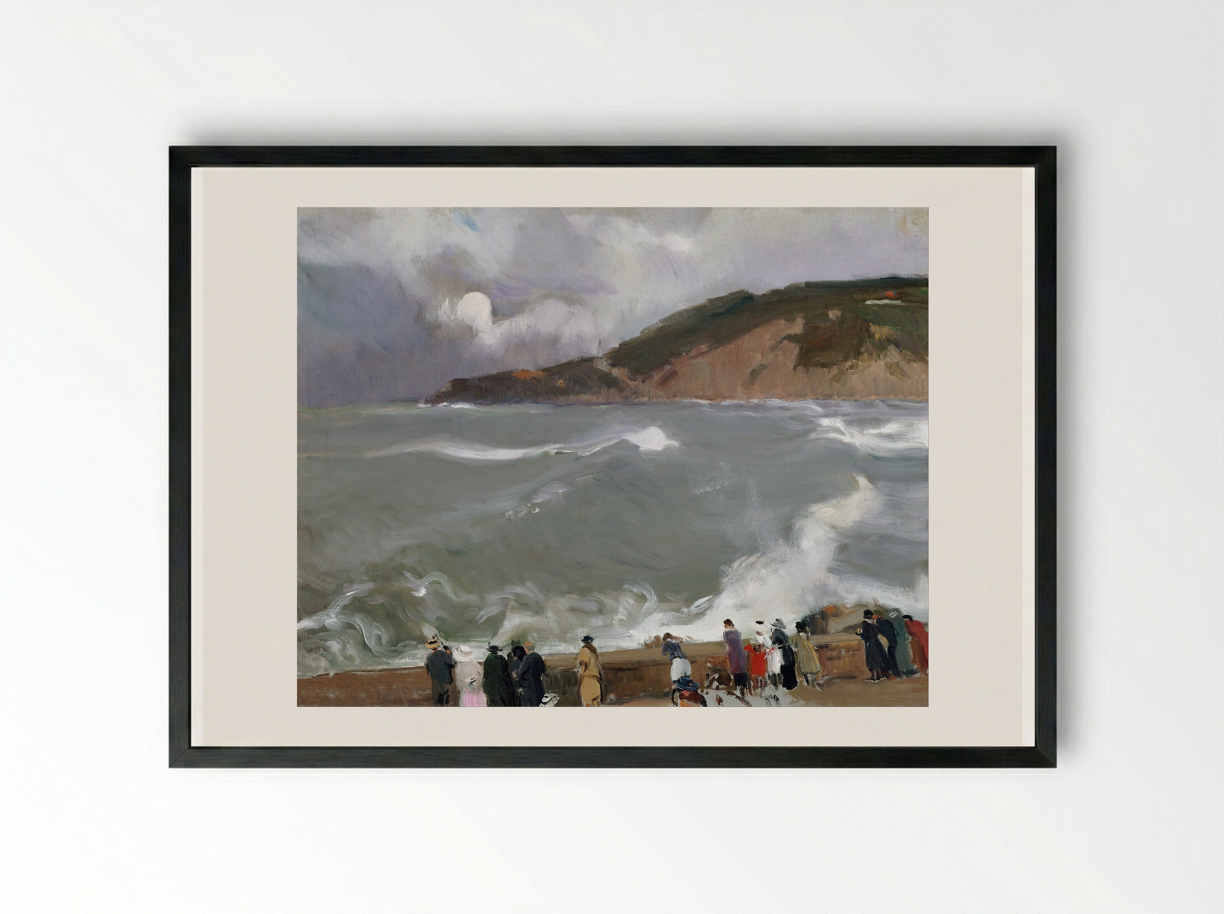The Breakwater of San Sebastian - Joaquín Sorolla - Framed Print Black