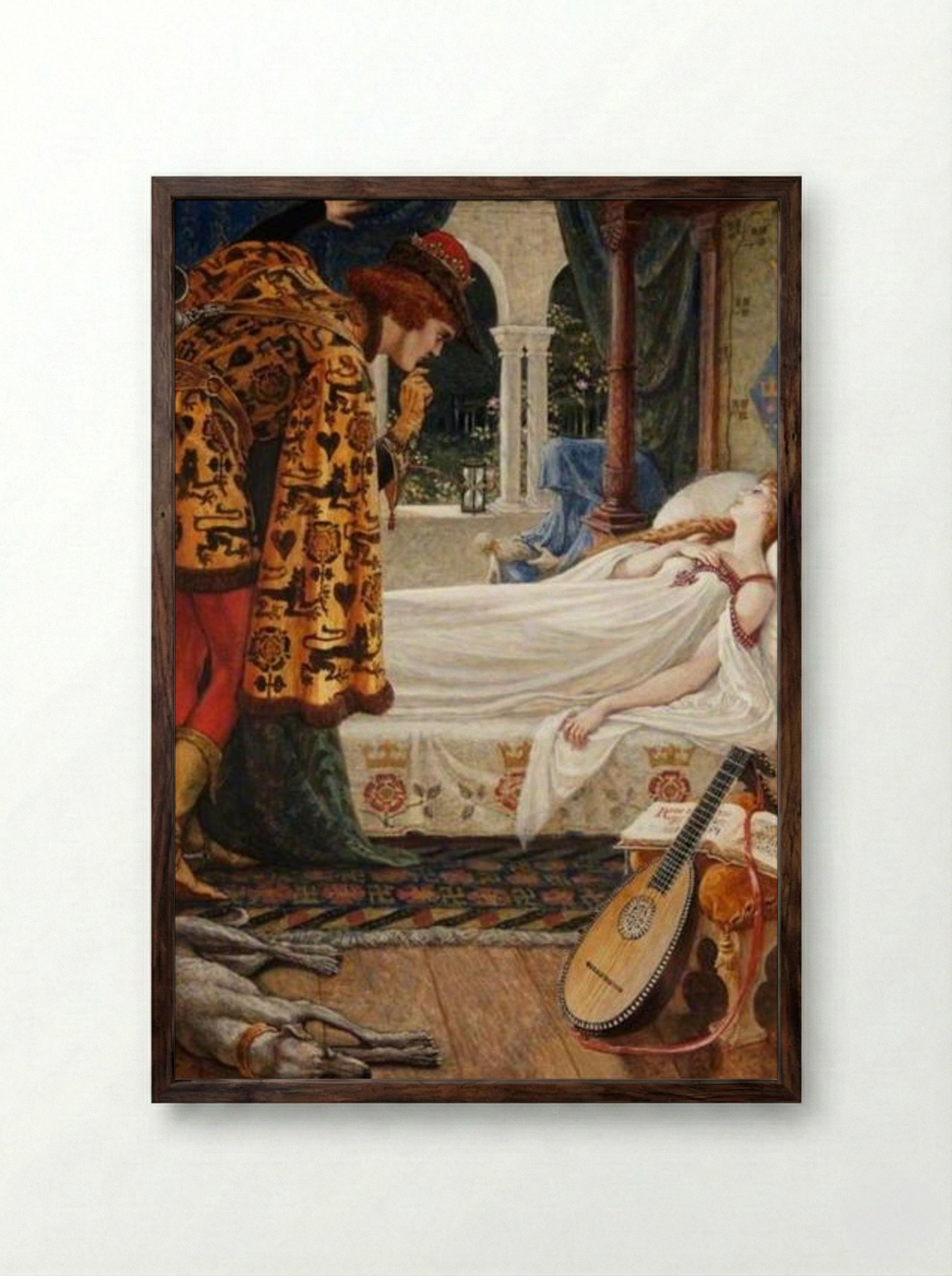 The Briar Rose (Centre Panel) - Walter Crane - Framed Print Dark Wood