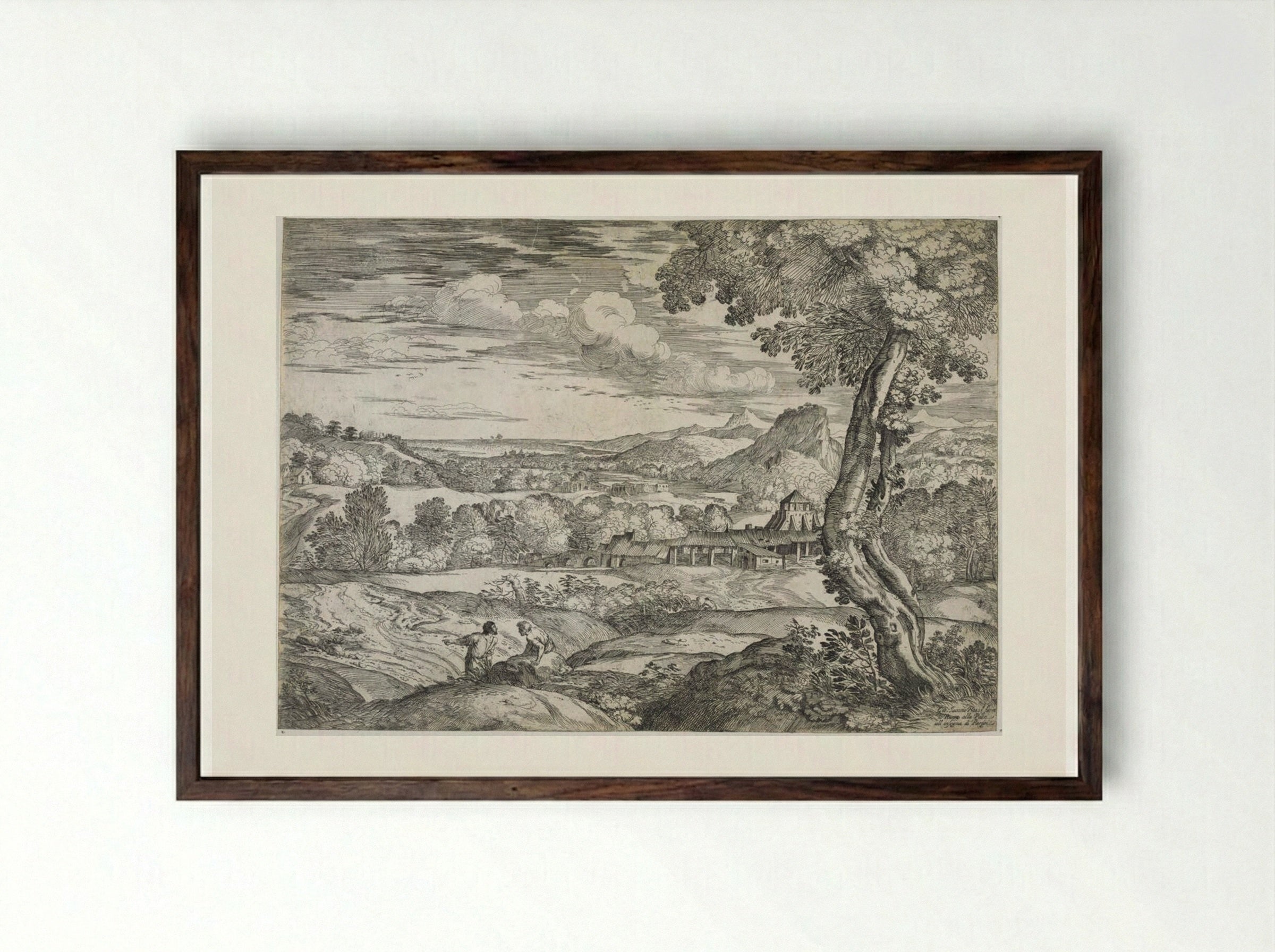 The Brickworks - Giovanni Francesco Grimaldi - Framed Print Dark Wood