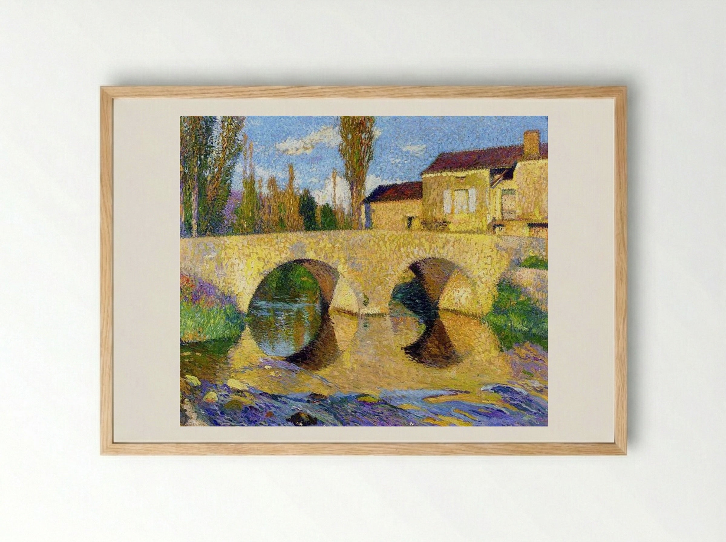 The Bridge of Bastide-du-Vert - Henri Martin - Framed Print Wood