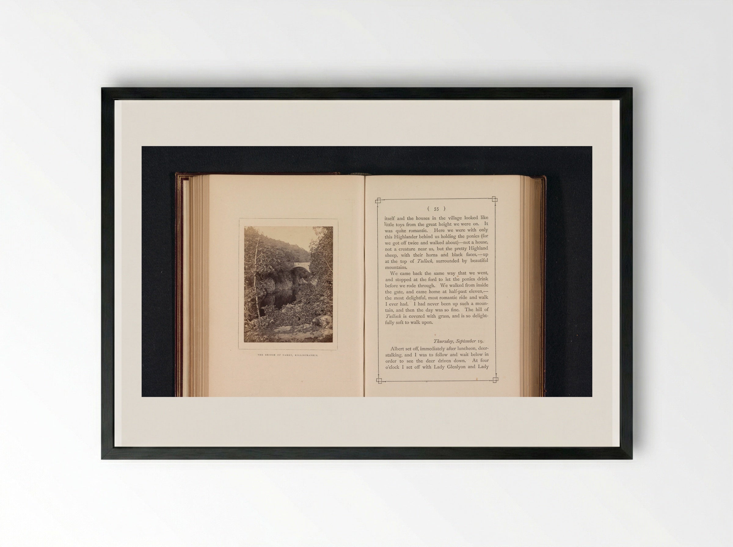 The Bridge of Garry, Killiecrankie - George Washington Wilson - Framed Print Black
