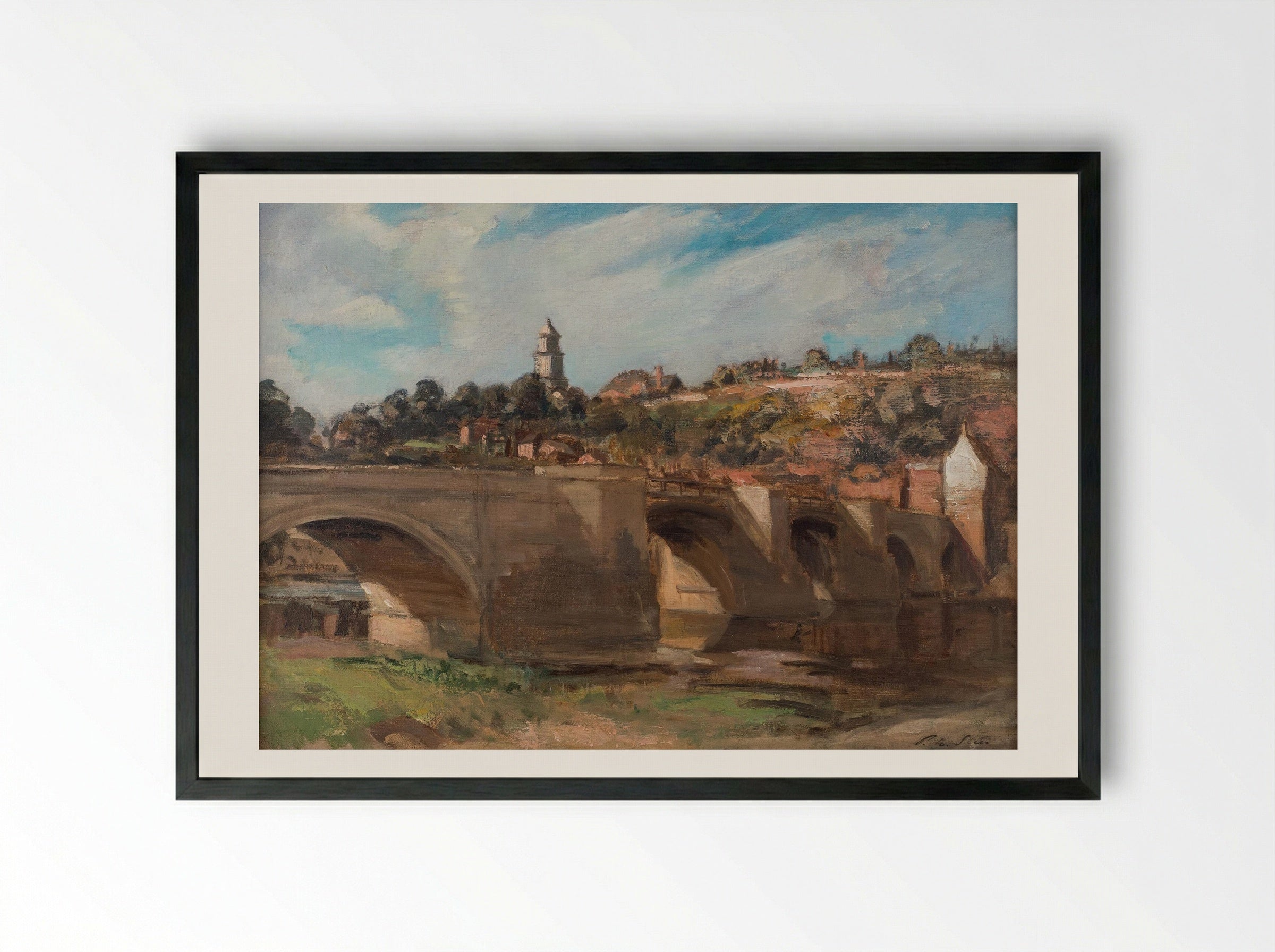 The Bridge - Philip Wilson Steer - Framed Print Black