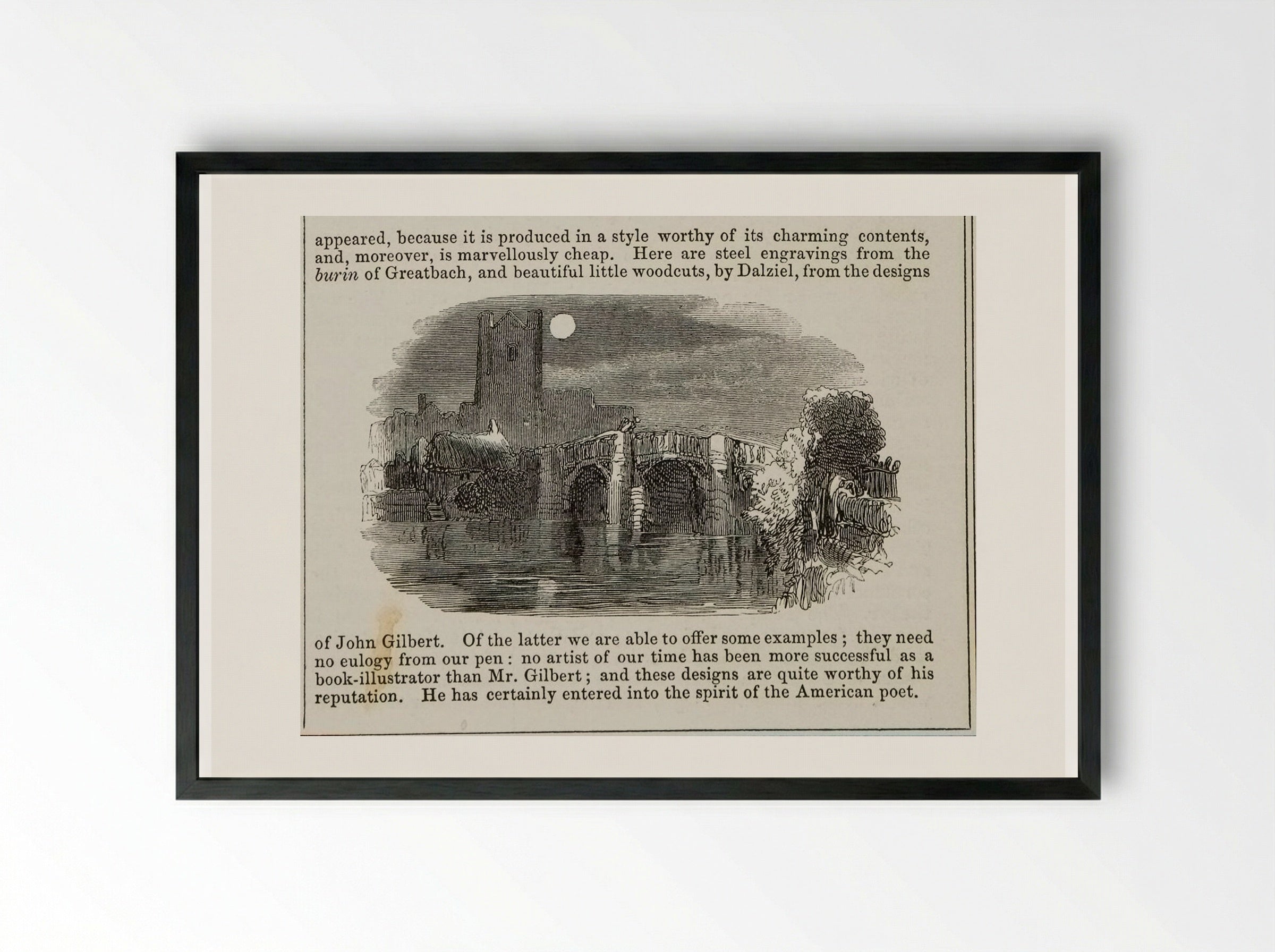The Bridge - Edward Dalziel - Framed Print Black