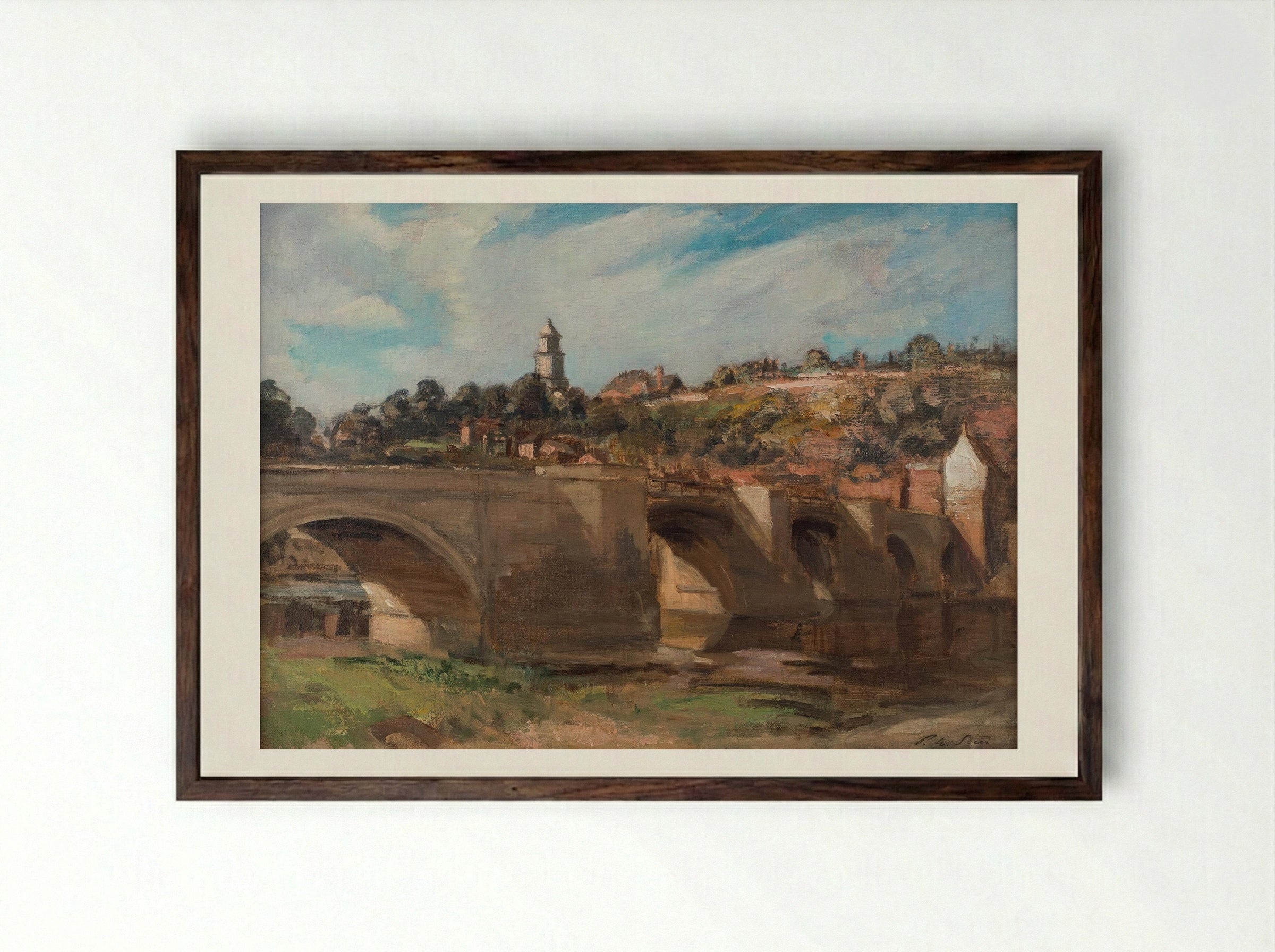 The Bridge - Philip Wilson Steer - Framed Print Dark Wood