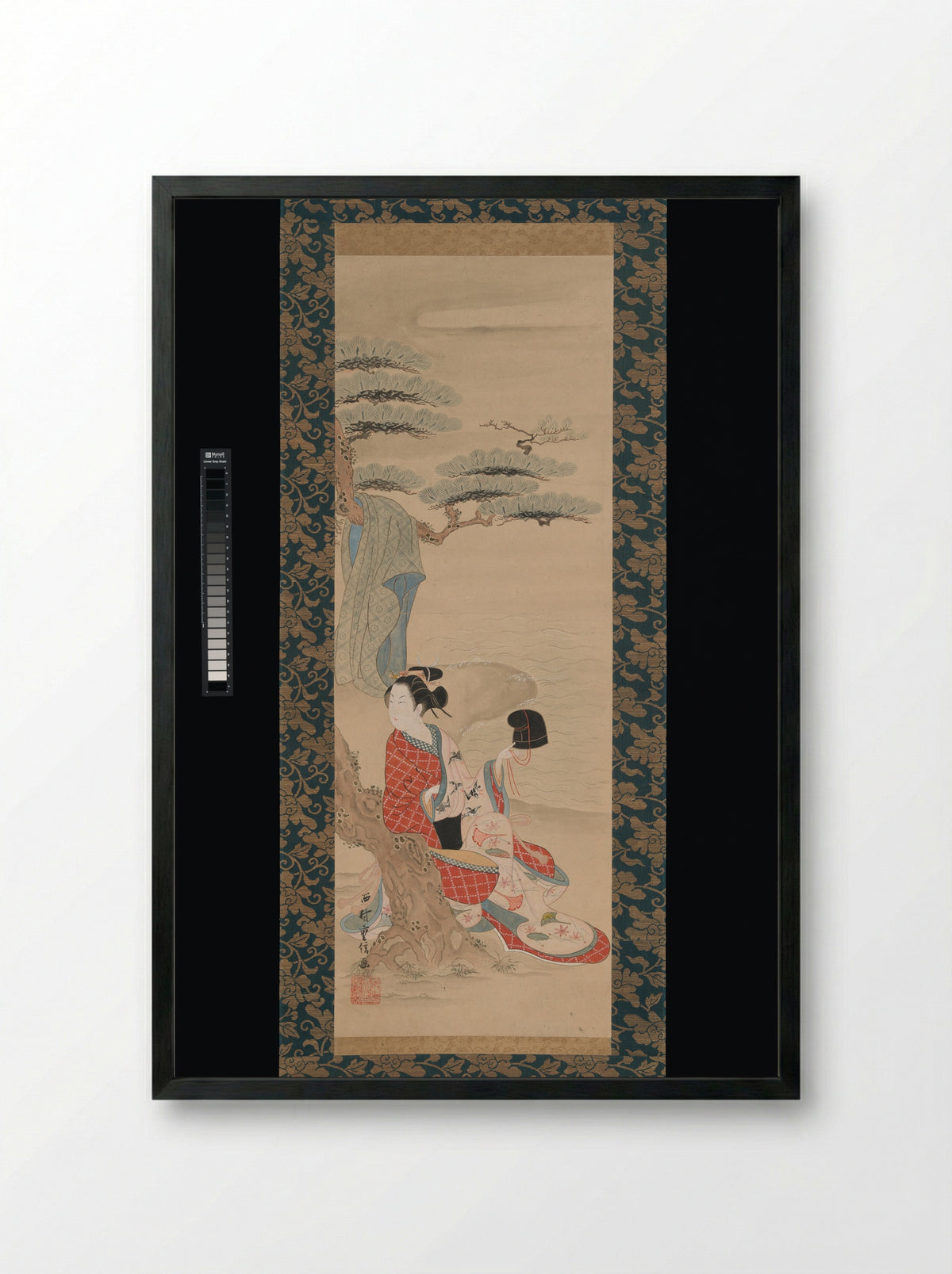 The Brine Maiden Matsukaze - Nishimura Shigenobu - Framed Print Black