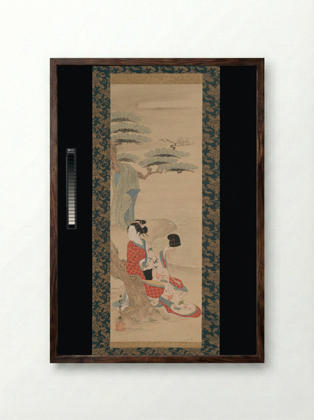 The Brine Maiden Matsukaze - Nishimura Shigenobu - Framed Print Dark Wood