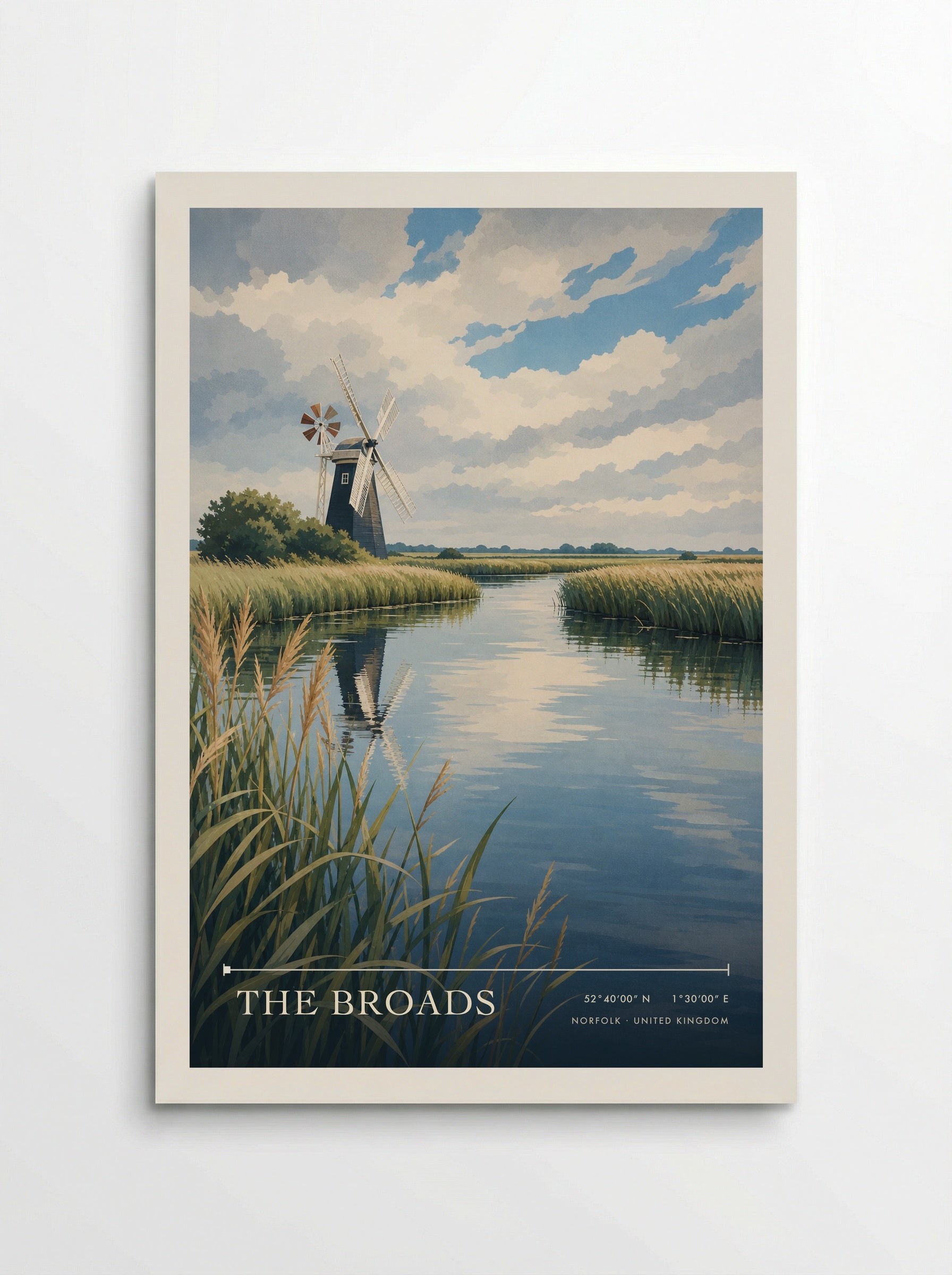 The Broads Norfolk United Kingdom Travel Poster - Poster