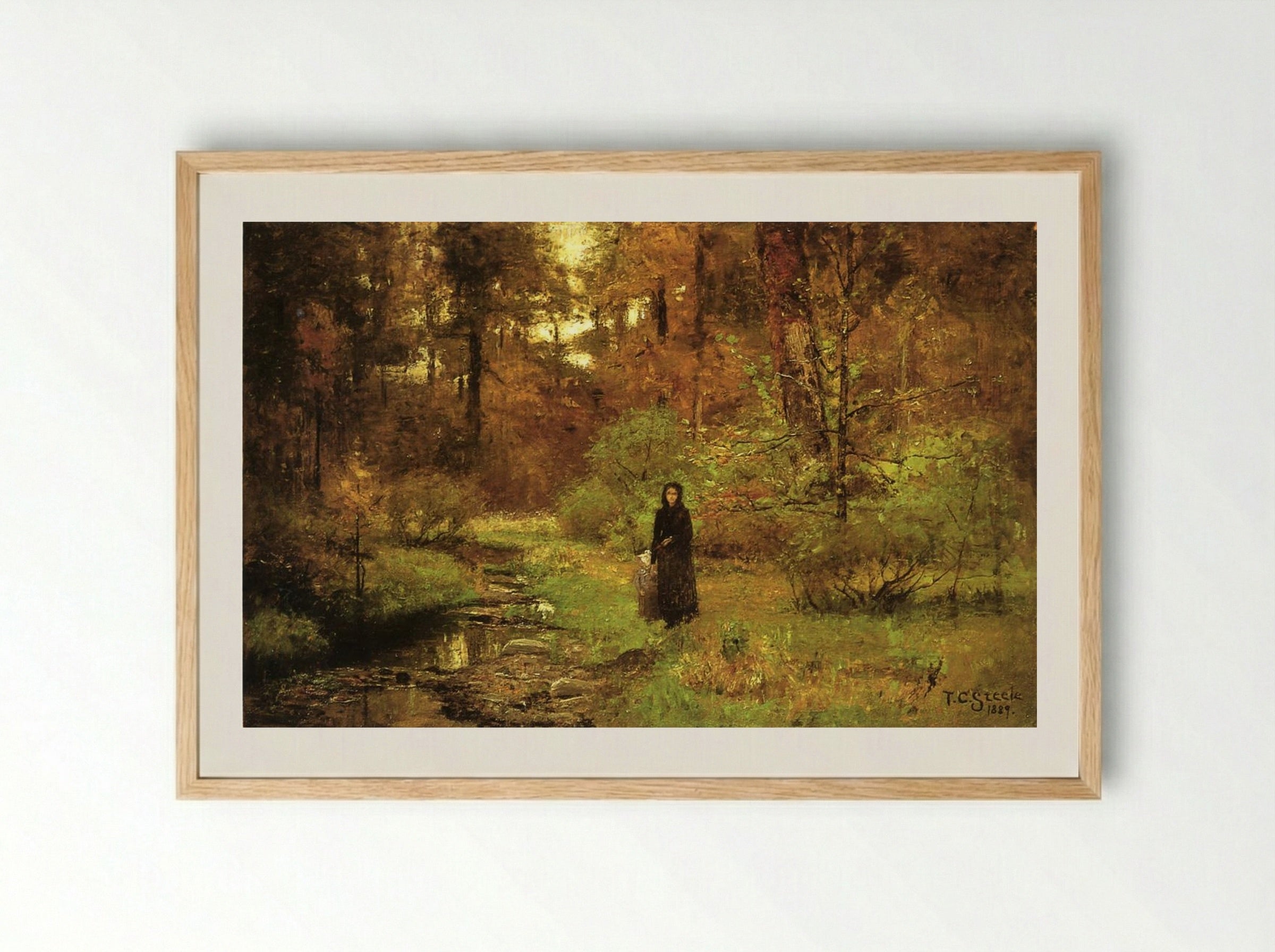 The Brook in the Woods - T. C. Steele - Framed Print Wood