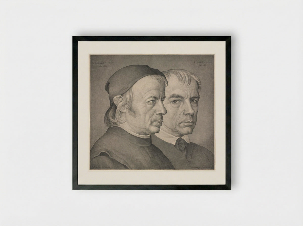 The Brothers Eberhard - Johann Anton Ramboux - Framed Print Black