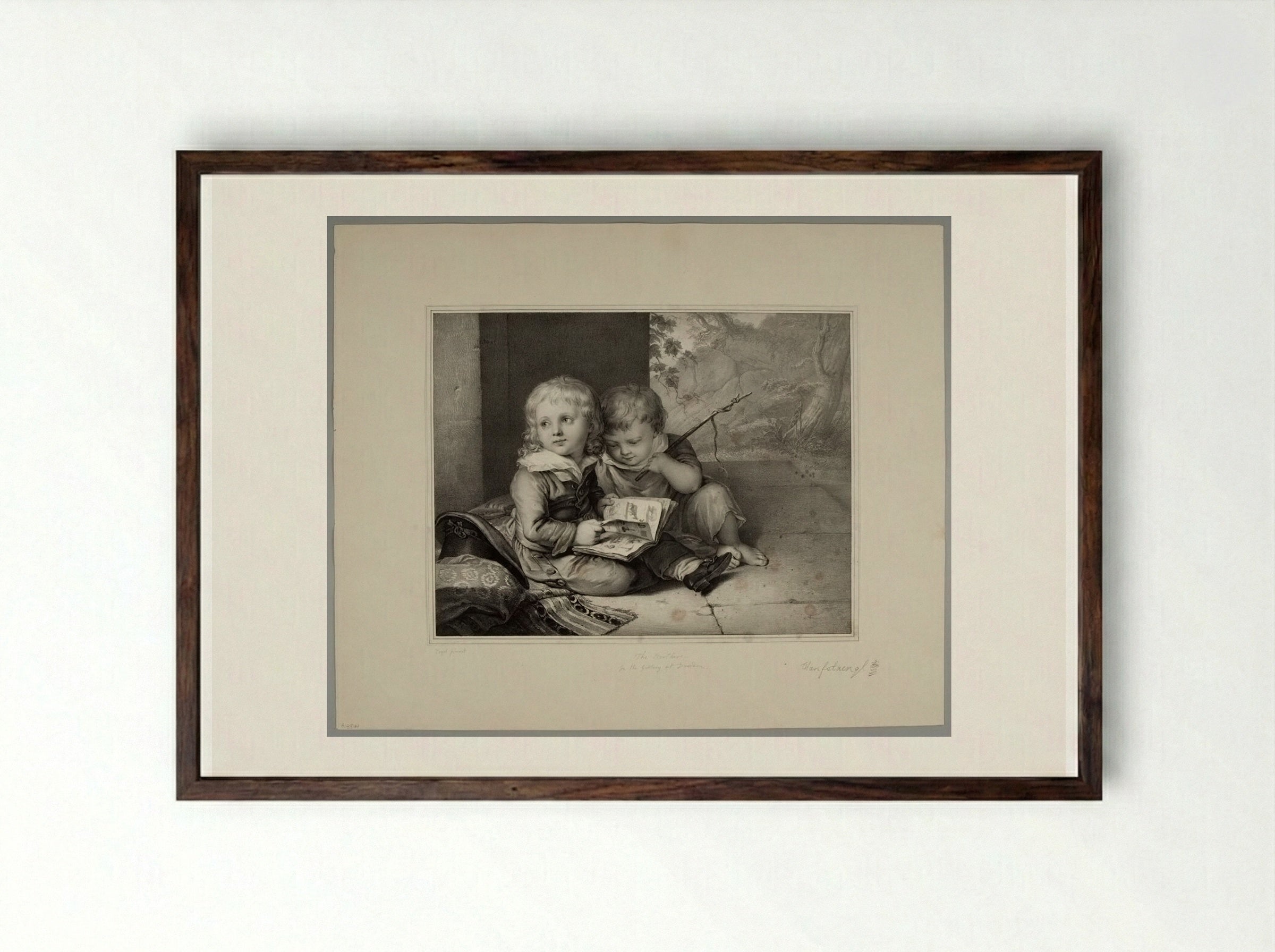 The Brothers - Franz Hanfstaengl - Framed Print Dark Wood