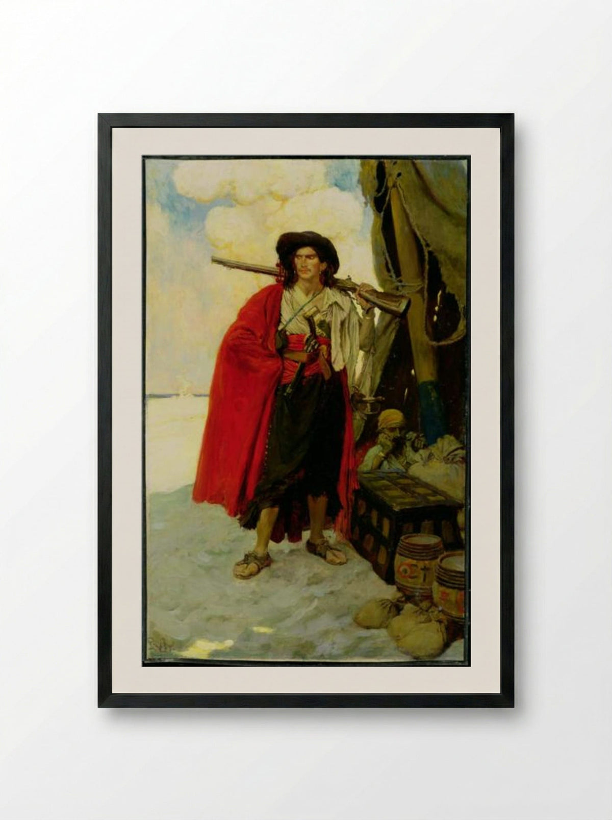 The Buccaneer Was a Picturesque Fellow - Howard Pyle - Framed Print Black