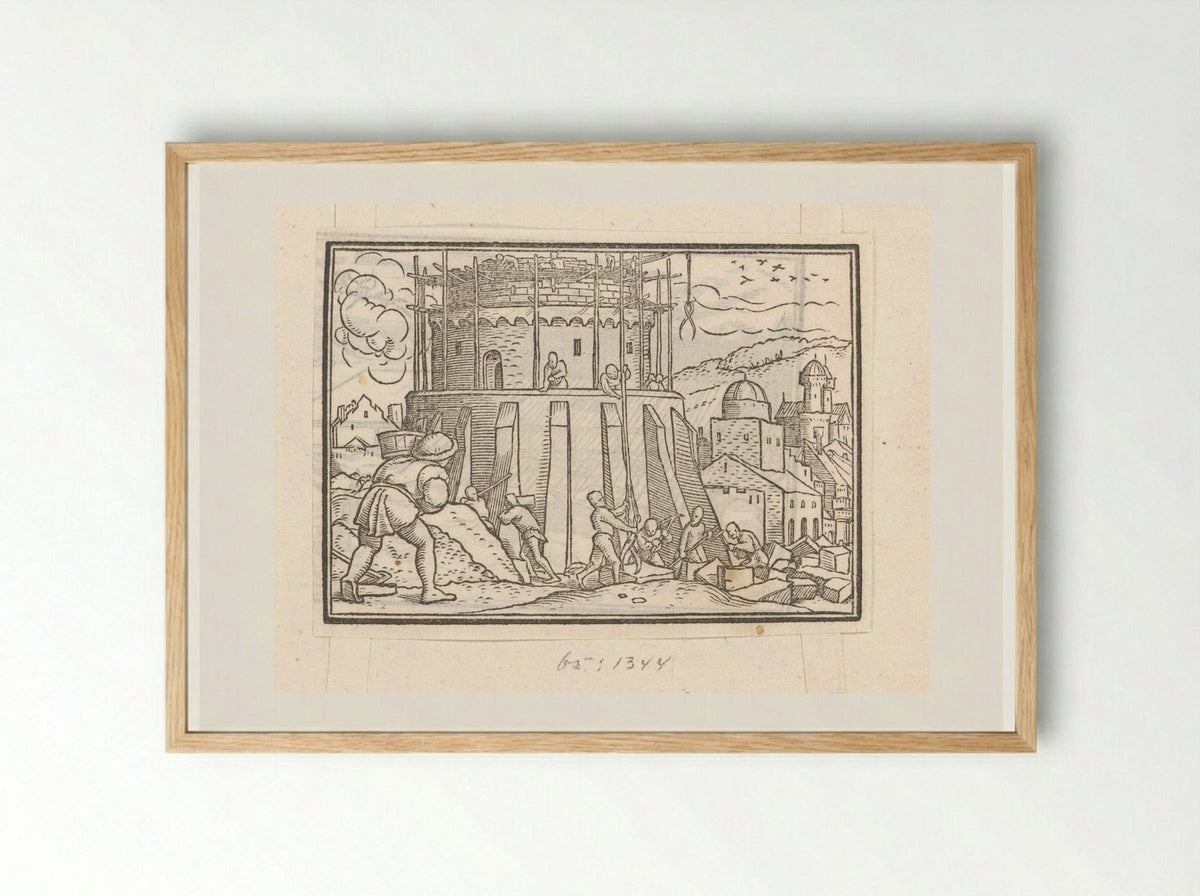 The Building of the Tower of Babel - Veit Rudolf Specklin - Framed Print Wood
