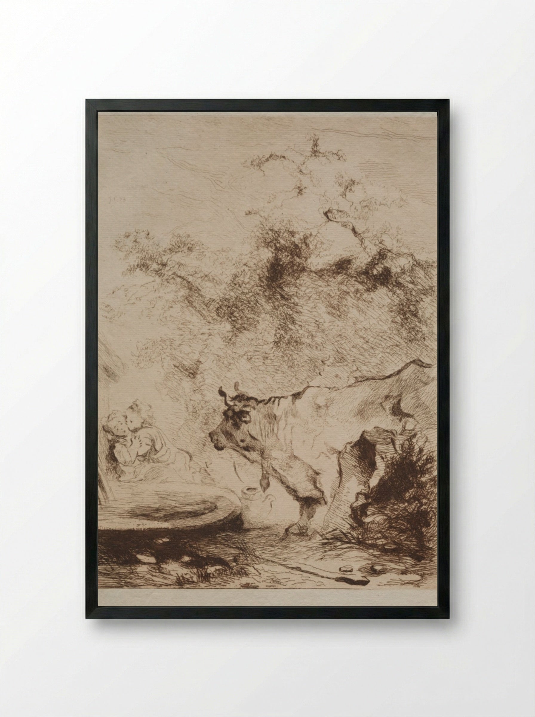 The Bull - Jules de Goncourt - Framed Print Black