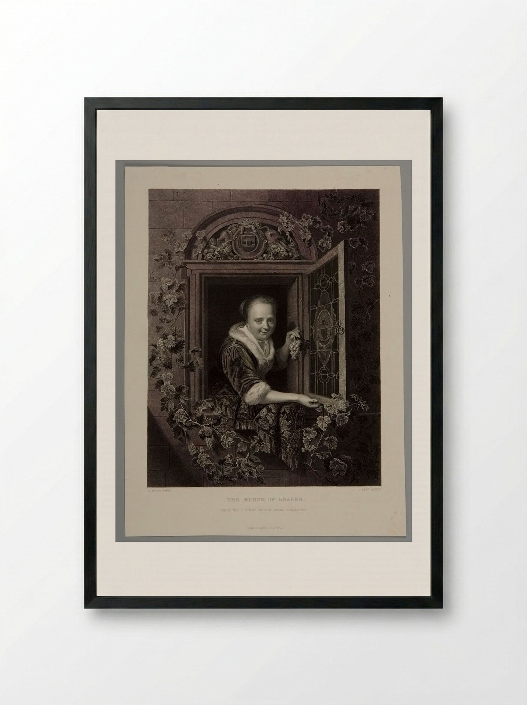 The Bunch of Grapes - Gustave Lévy - Framed Print Black