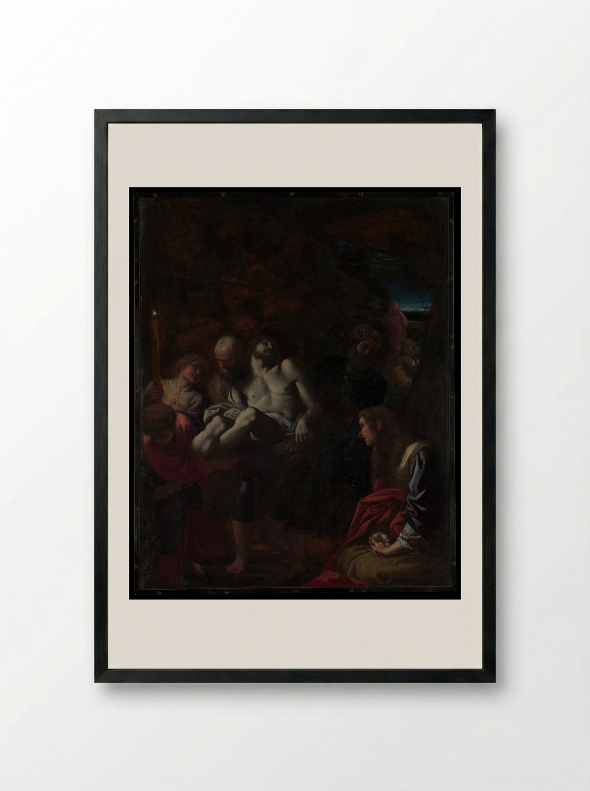 The Burial of Christ - Annibale Carracci - Framed Print Black