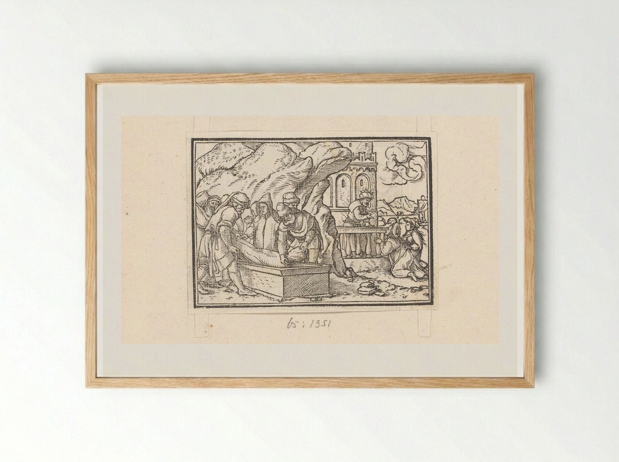 The Burial of Jacob in the Cave of Machpelah - Veit Rudolf Specklin - Framed Print Wood