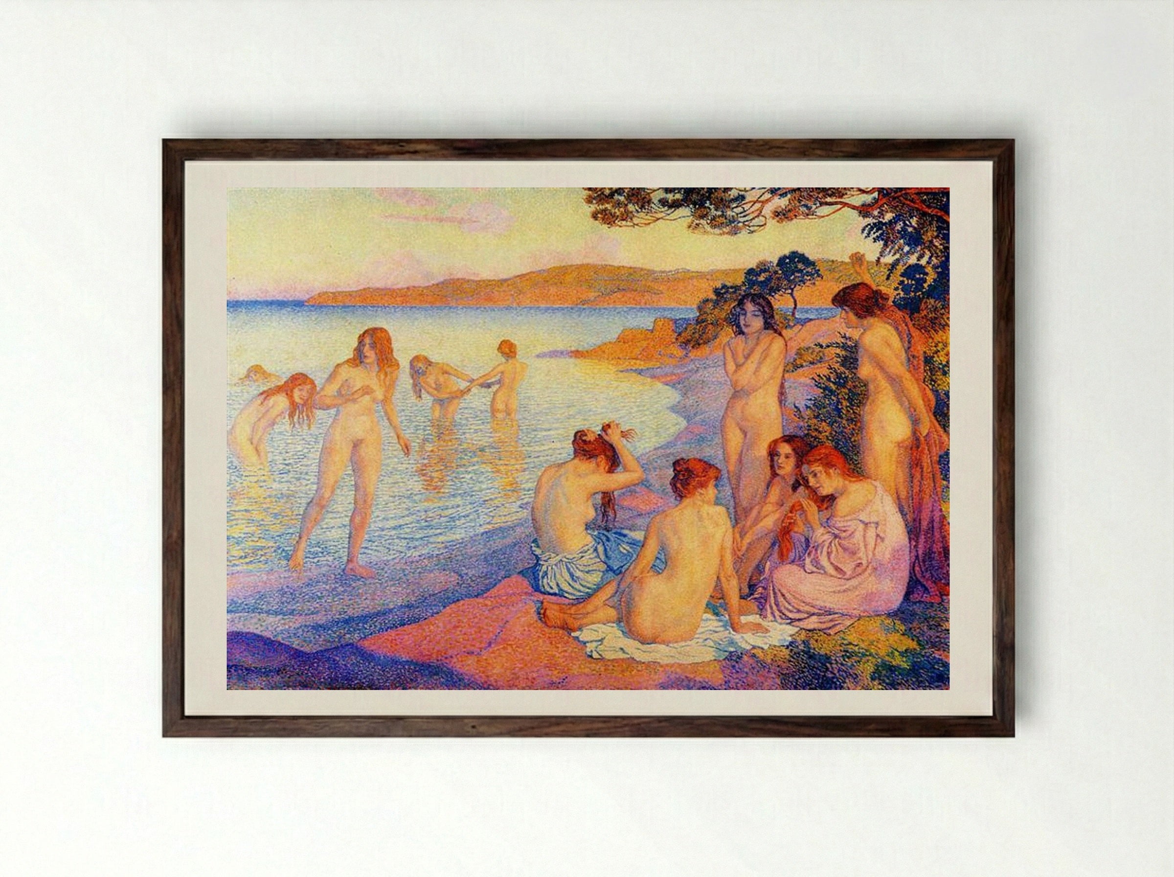 The Burning Time - Théo van Rysselberghe - Framed Print Dark Wood