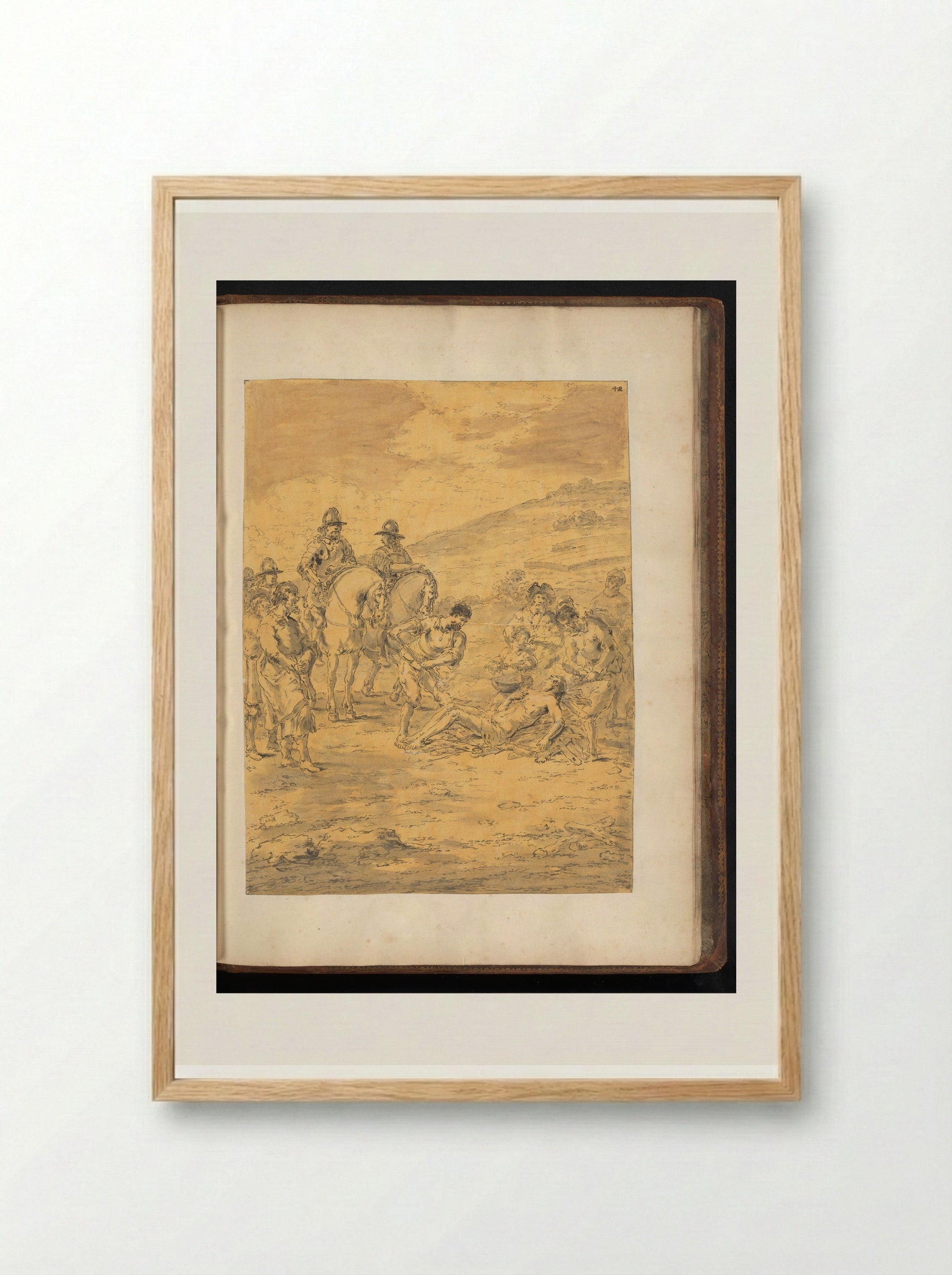 The Burning of Calanus - Leonaert Bramer - Framed Print Wood