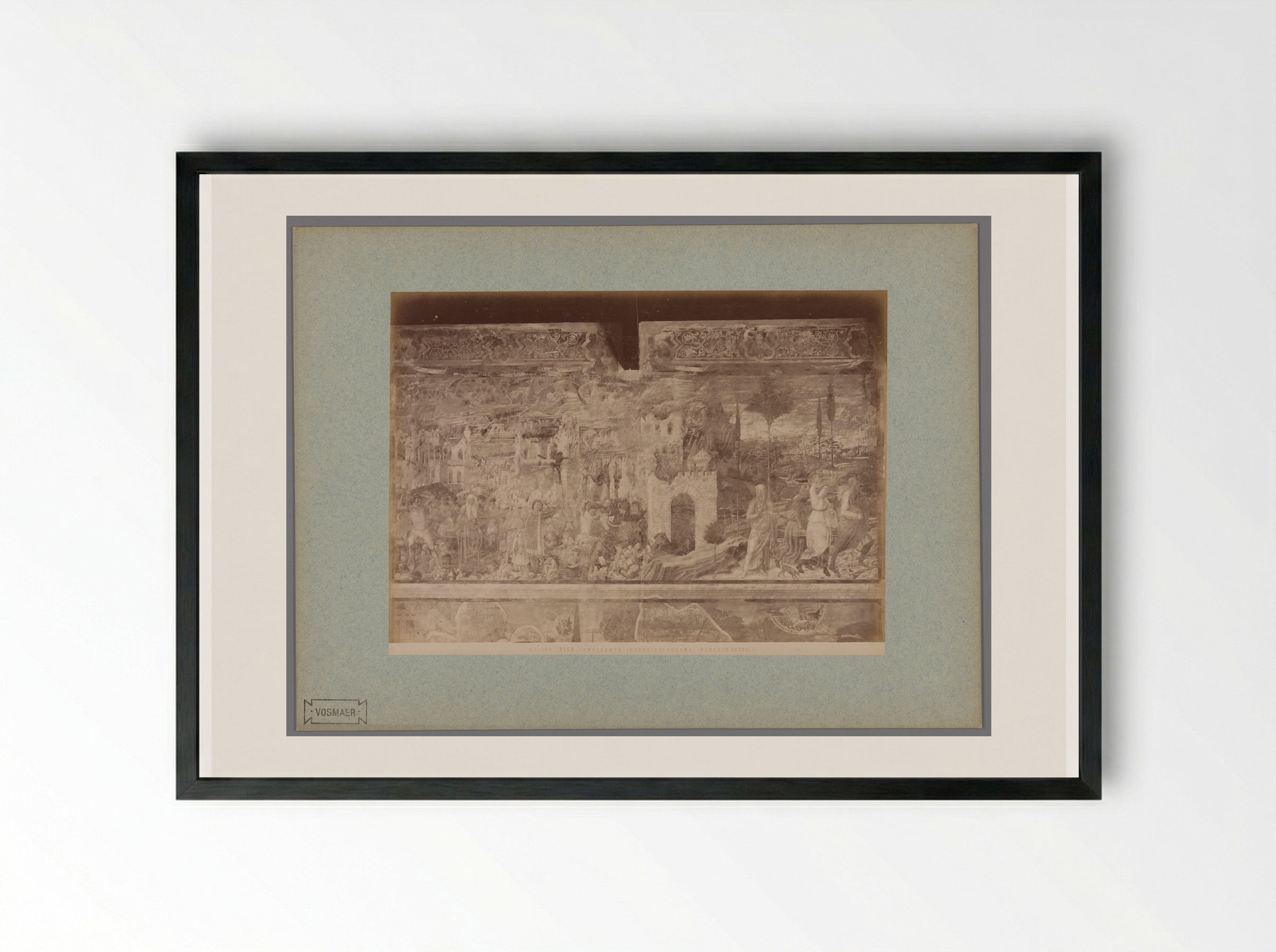 The Burning of Sodom (After Benozzo Gozzoli) - Fratelli Alinari - Framed Print Black