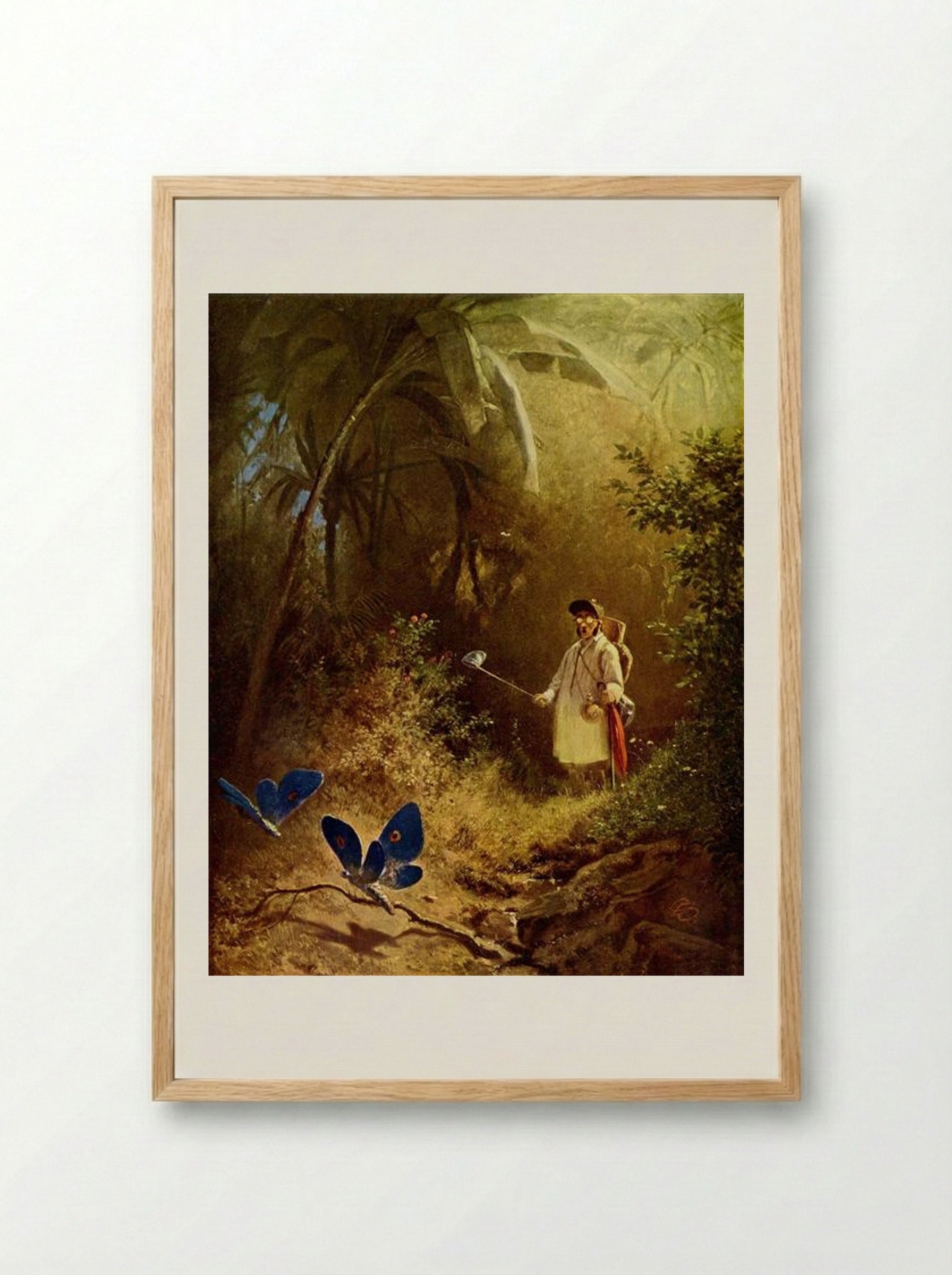 The Butterfly Hunter - Carl Spitzweg - Framed Print Wood