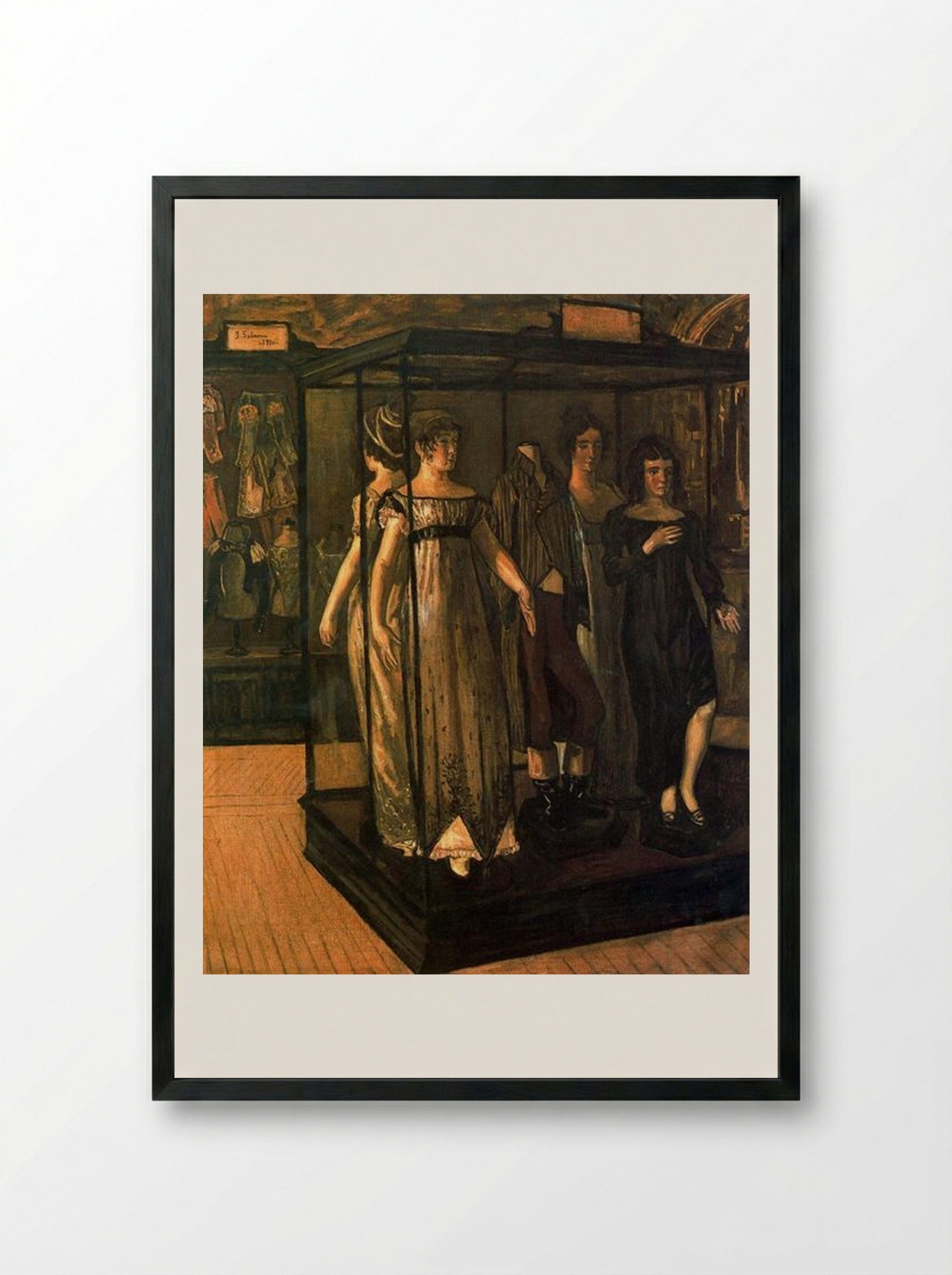 The Cabinets - José Gutiérrez Solana - Framed Print Black