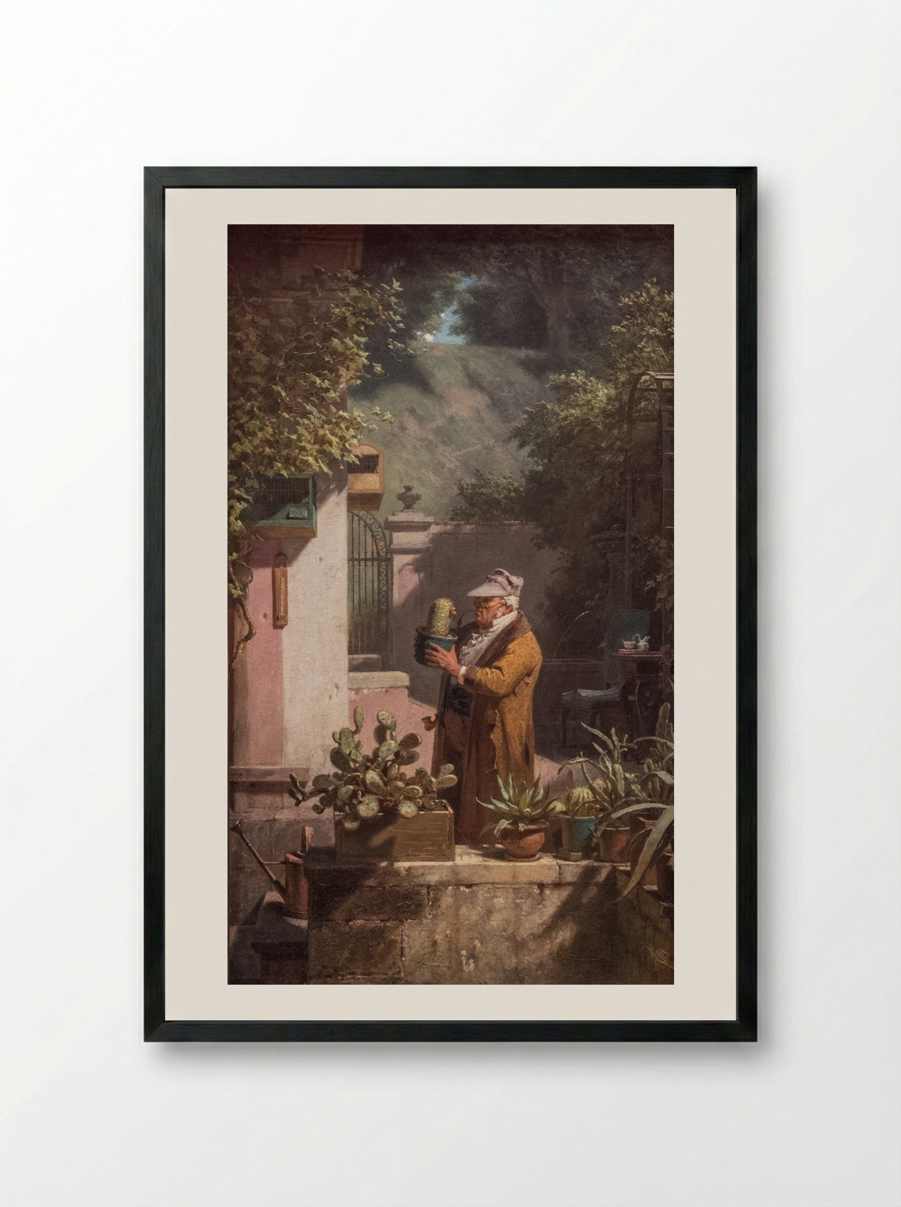 The Cactus Lover - Carl Spitzweg - Framed Print Black