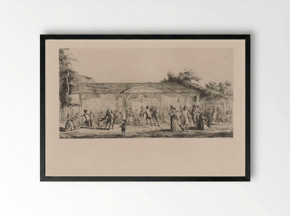 The Café Godet - Jules de Goncourt - Framed Print Black