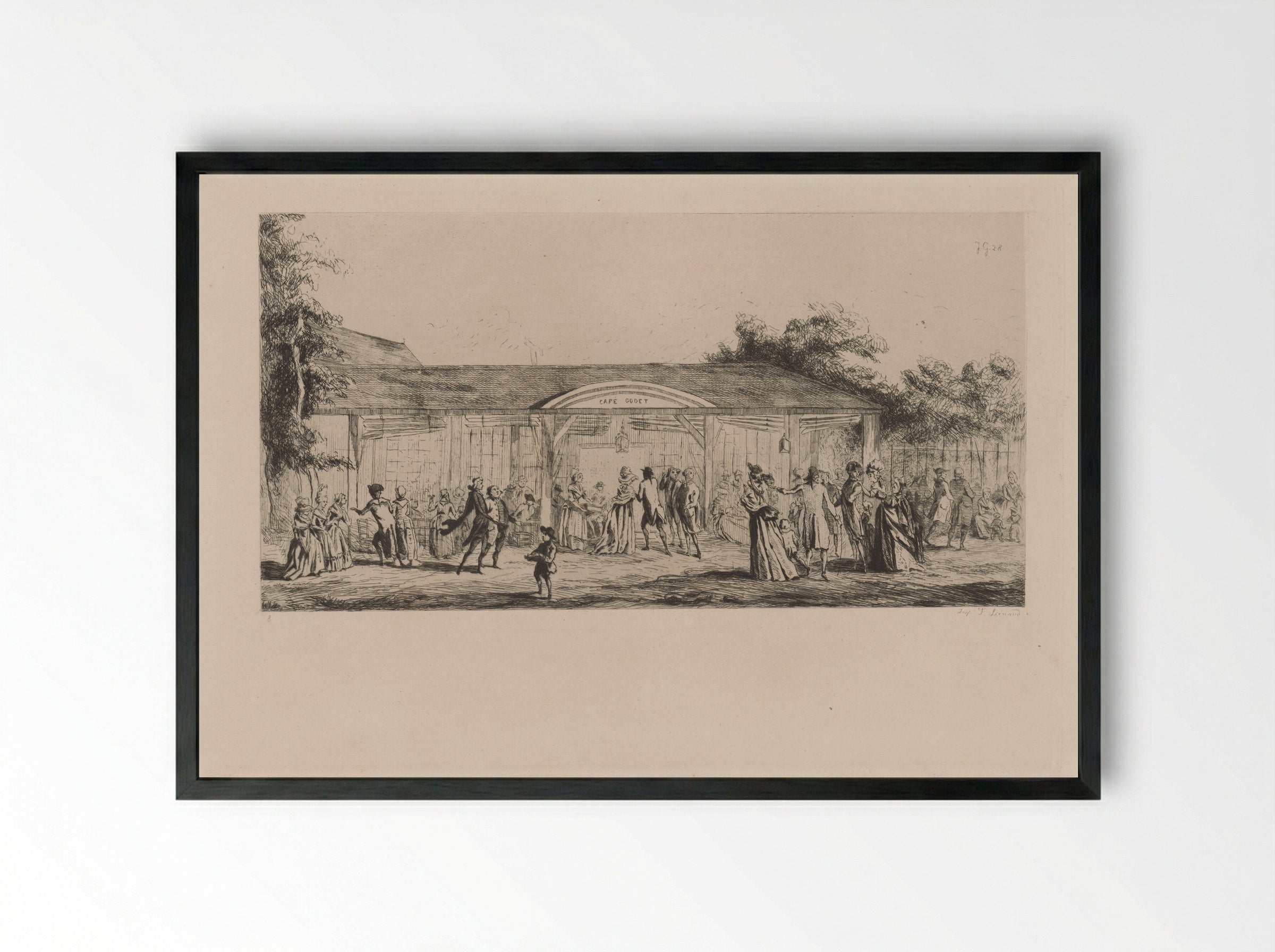 The Café Godet - Jules de Goncourt - Framed Print Black
