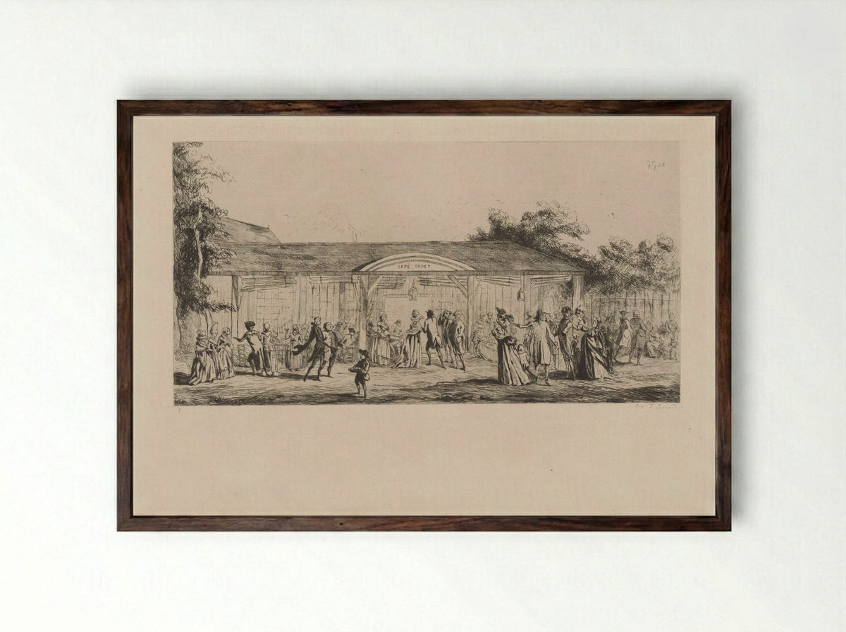 The Café Godet - Jules de Goncourt - Framed Print Dark Wood