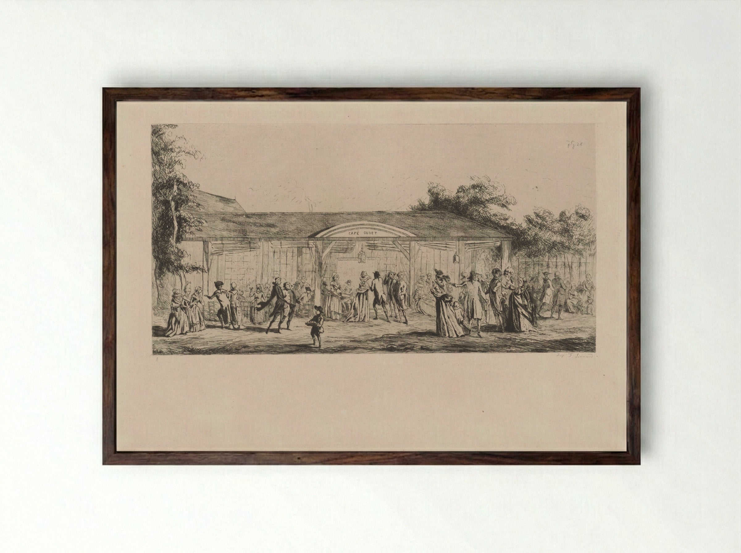 The Café Godet - Jules de Goncourt - Framed Print Dark Wood