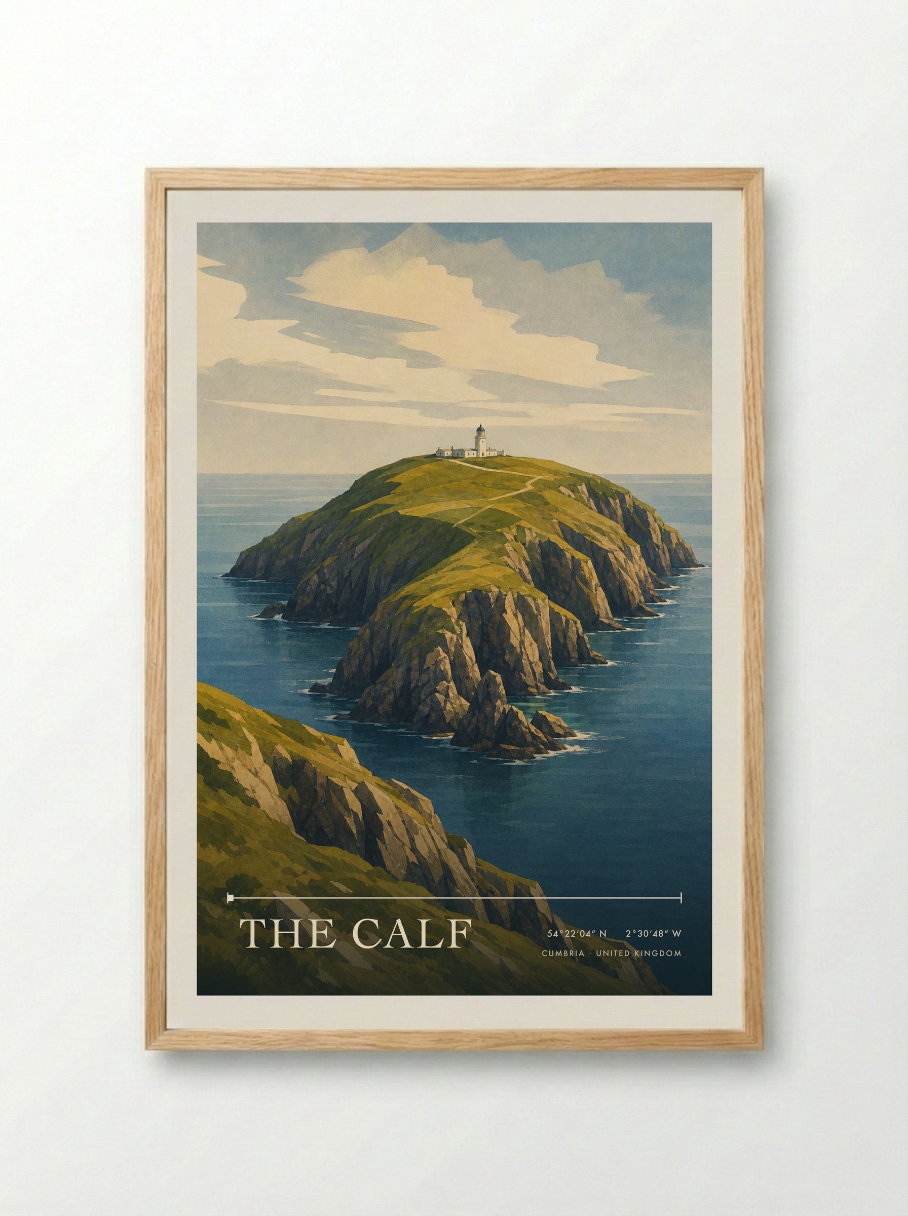 The Calf Cumbria United Kingdom Travel Poster - Framed Print Wood