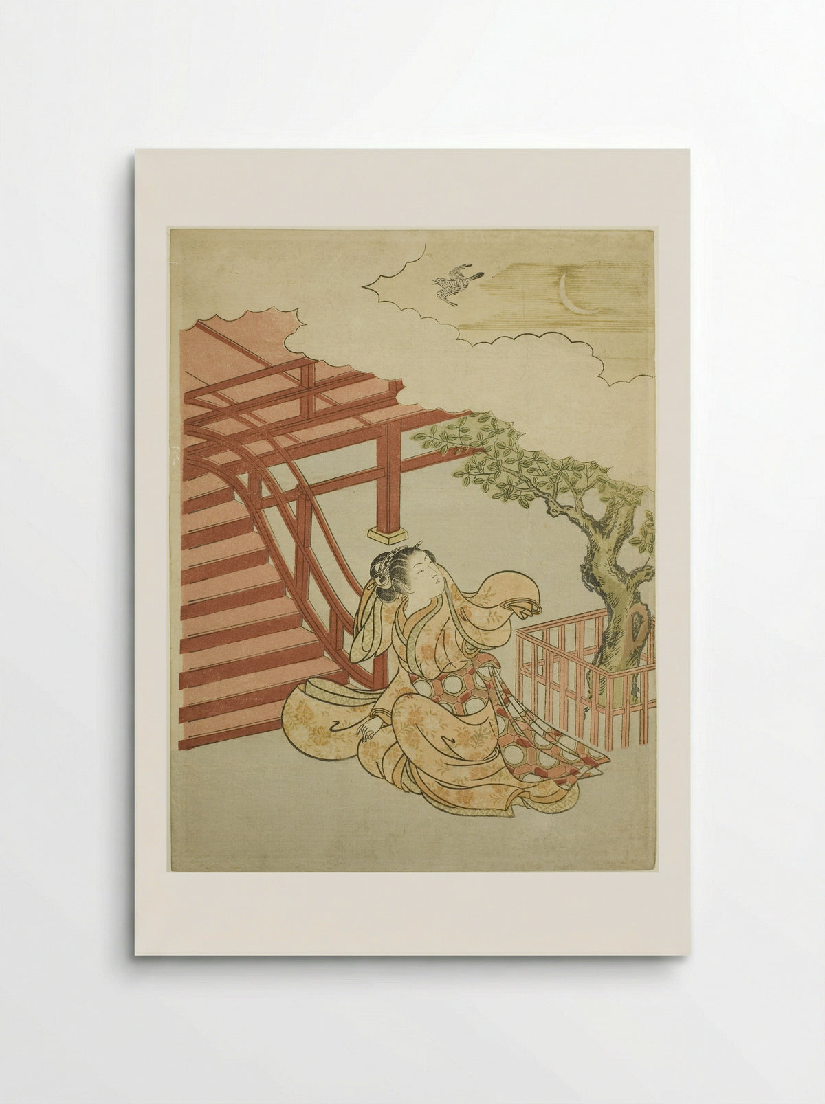 The Call of the Cuckoo from above the Clouds - Suzuki Harunobu - Poster