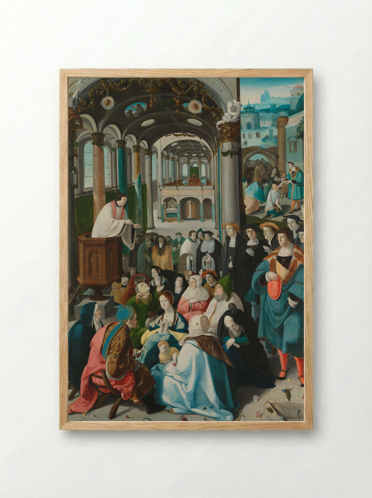 The Calling of Saint Anthony - Aertgen Claesz van Leyden - Framed Print Wood