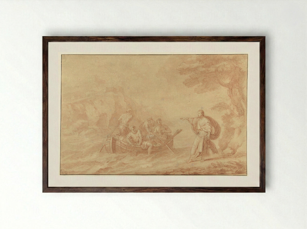 The Calling of Saint Peter and Saint Andrew - Herman Coets - Framed Print Dark Wood