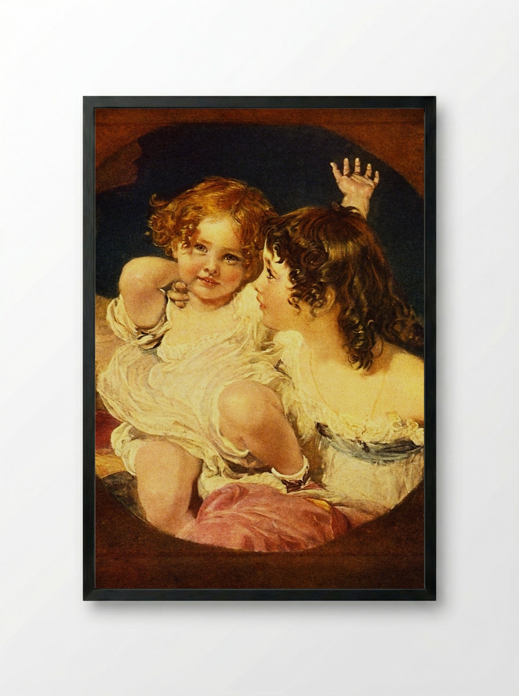 The Calmady Children - Sir Thomas Lawrence - Framed Print Black