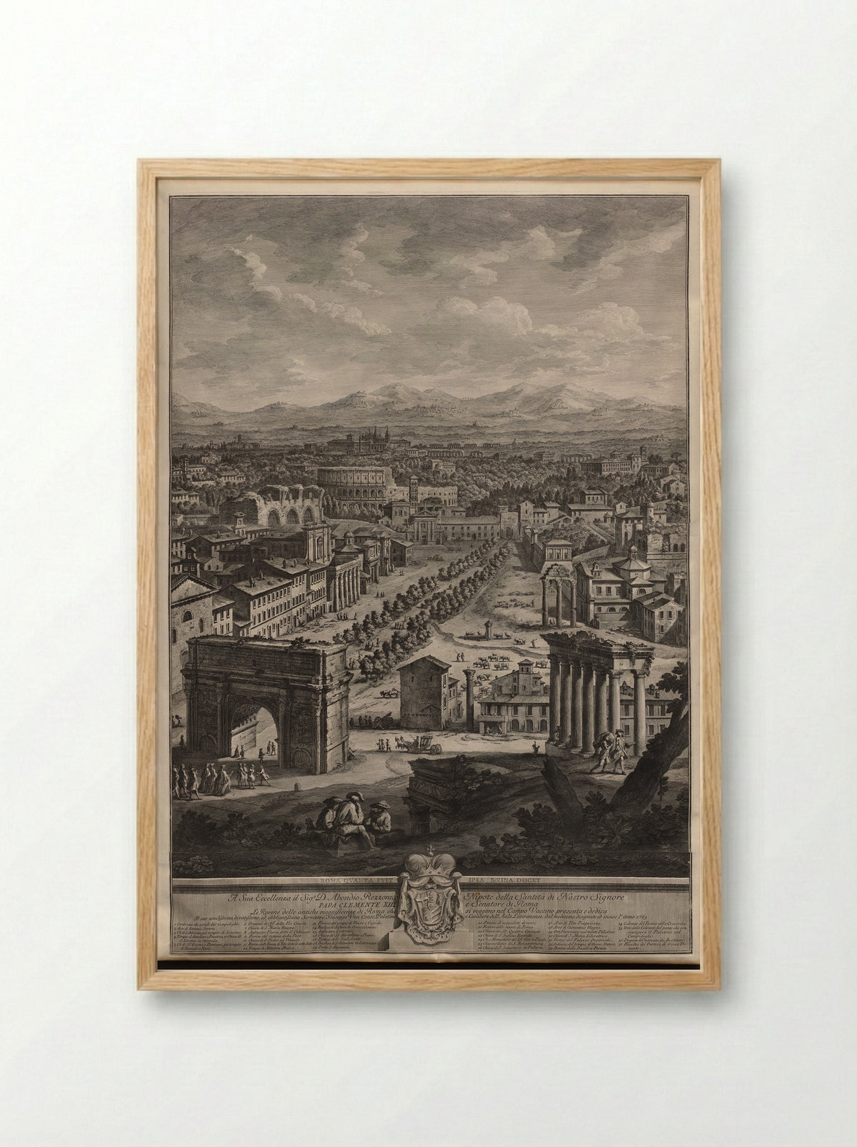 The Campo Vaccino - Giuseppe Vasi - Framed Print Wood