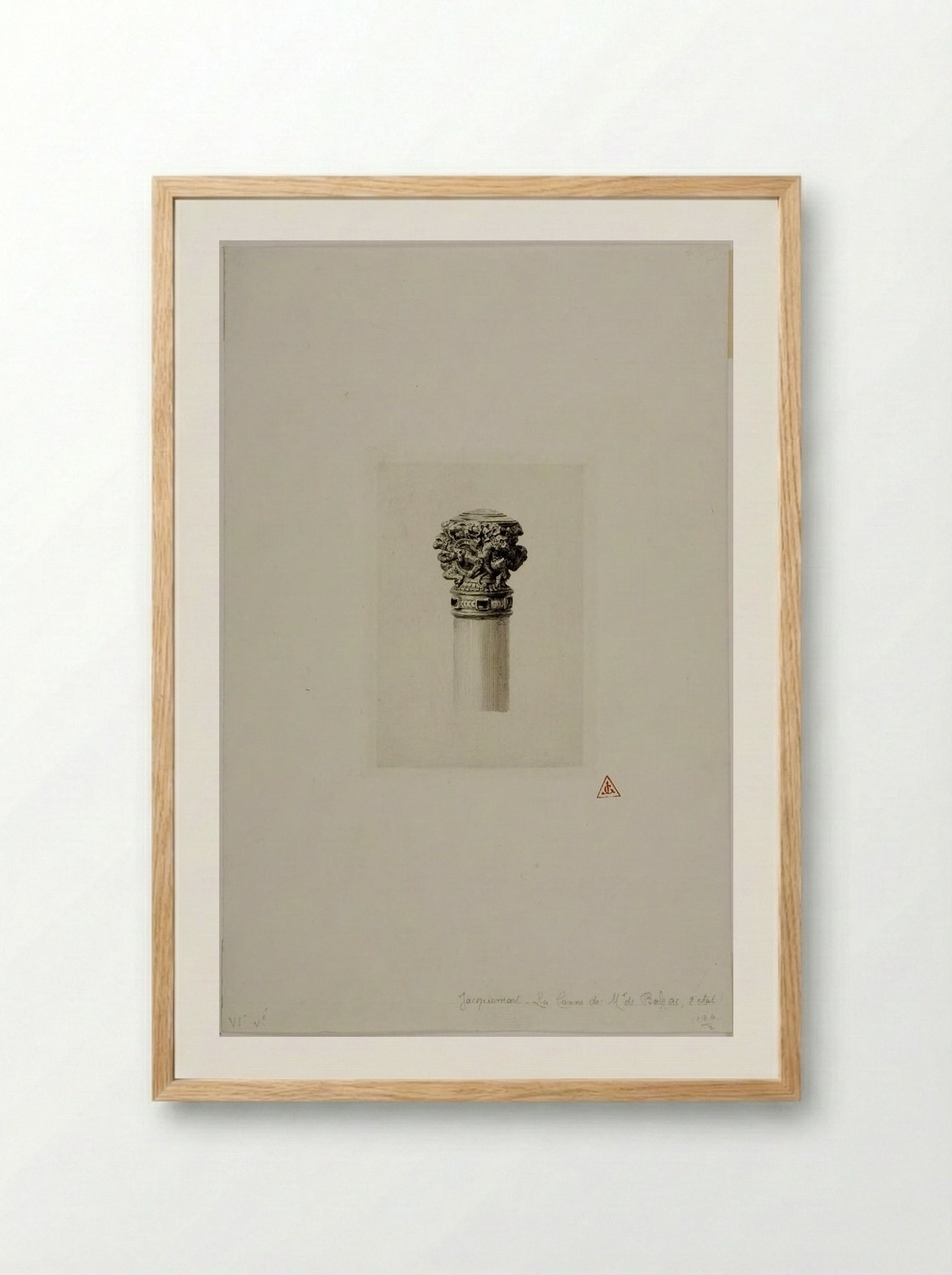 The Cane of Monsieur de Balzac - Jules Ferdinand Jacquemart - Framed Print Wood