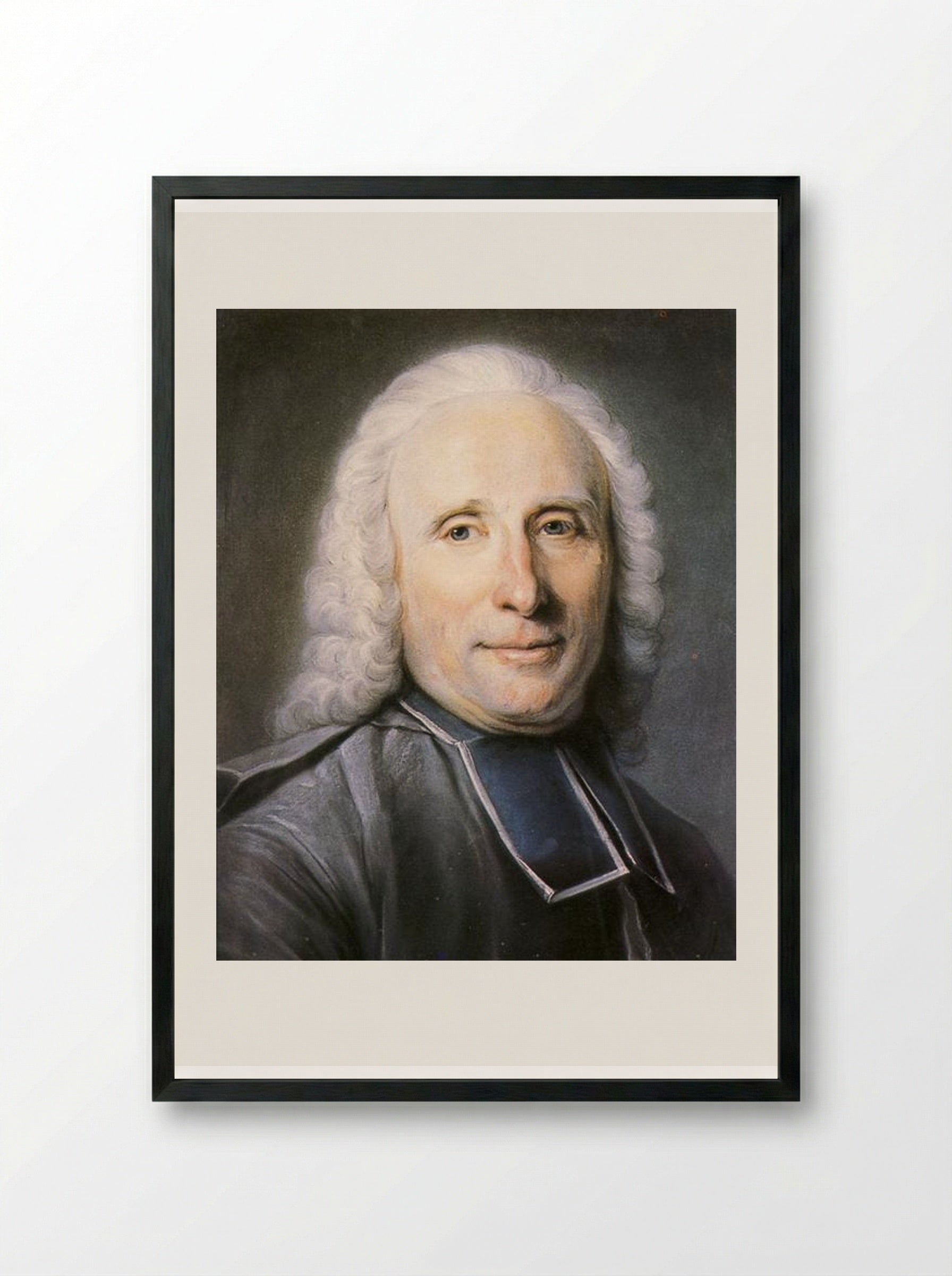 The Canon of the Cathedral of Reims - Maurice Quentin de La Tour - Framed Print Black