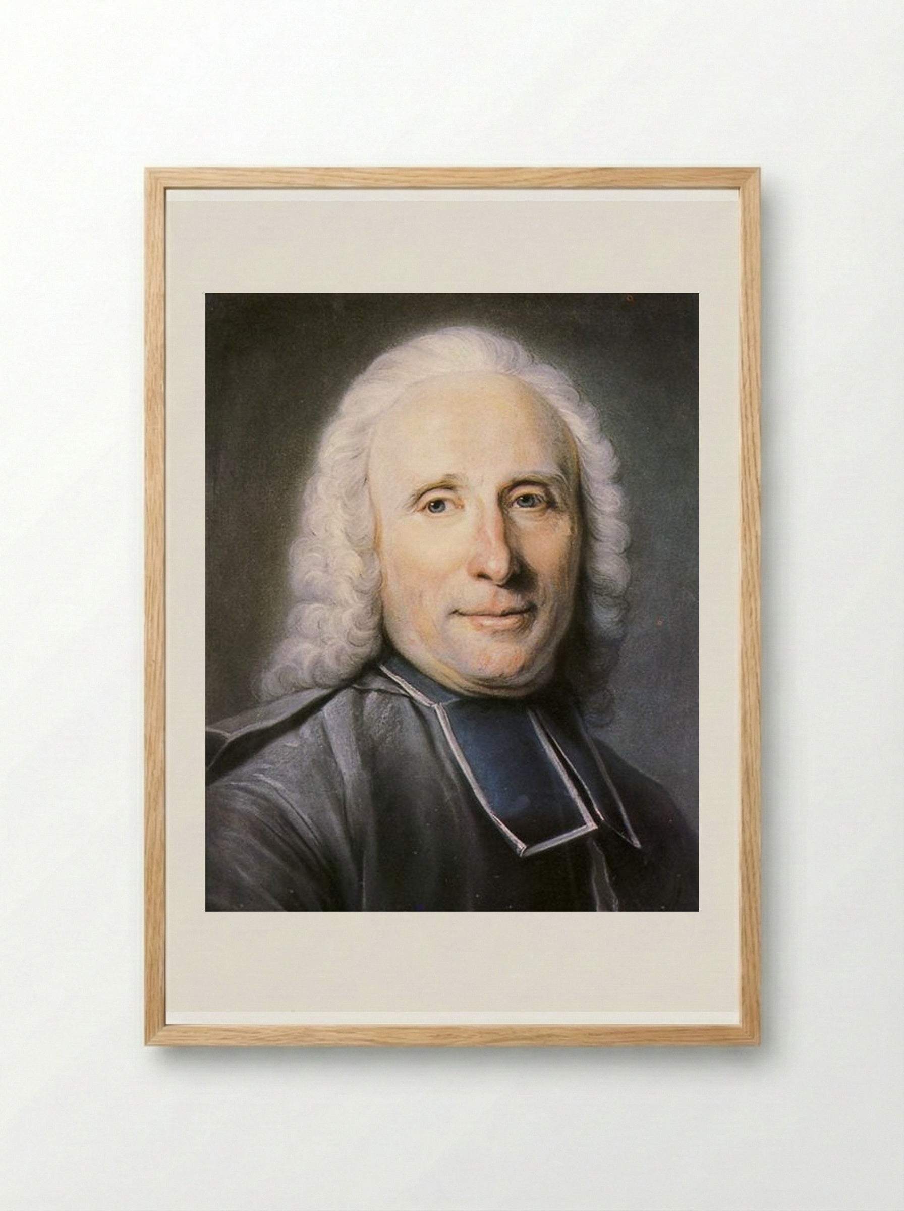The Canon of the Cathedral of Reims - Maurice Quentin de La Tour - Framed Print Wood