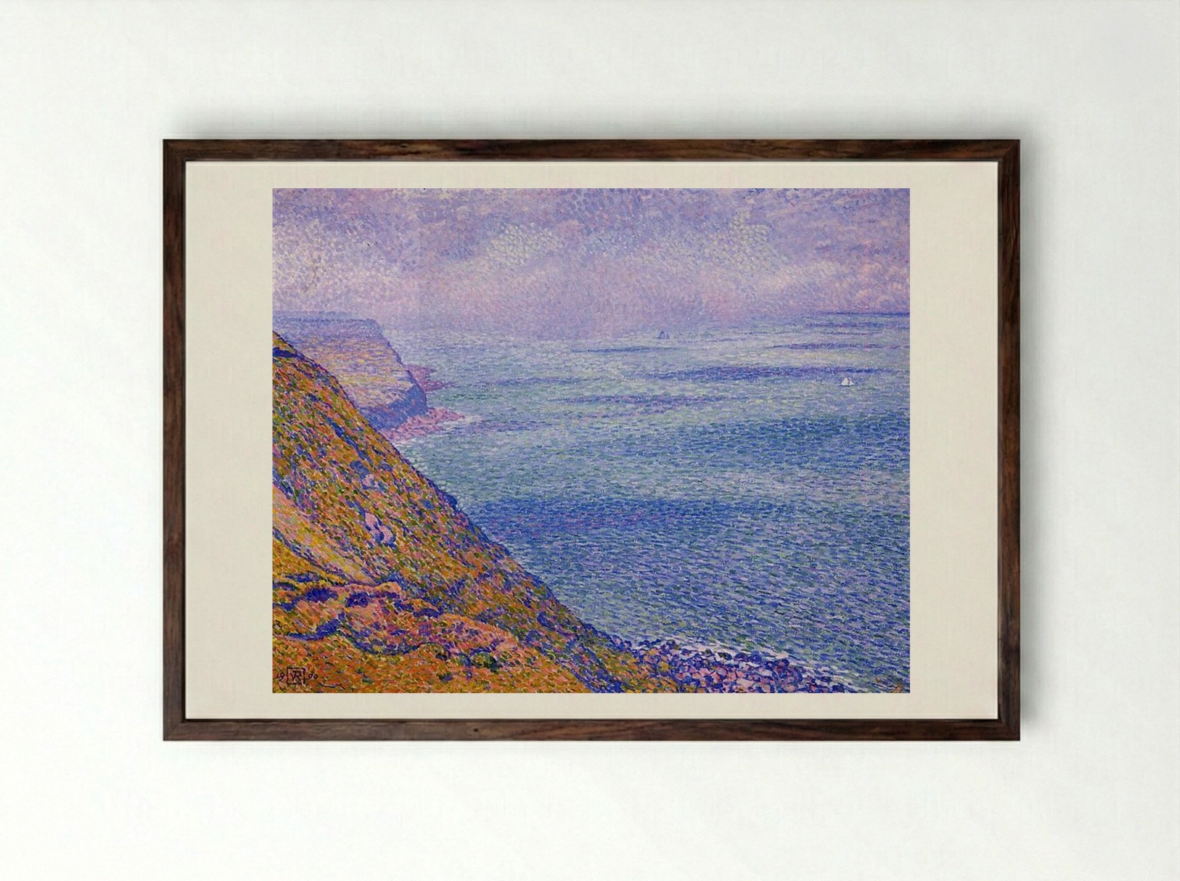 The Cap Gris Nez - Théo van Rysselberghe - Framed Print Dark Wood