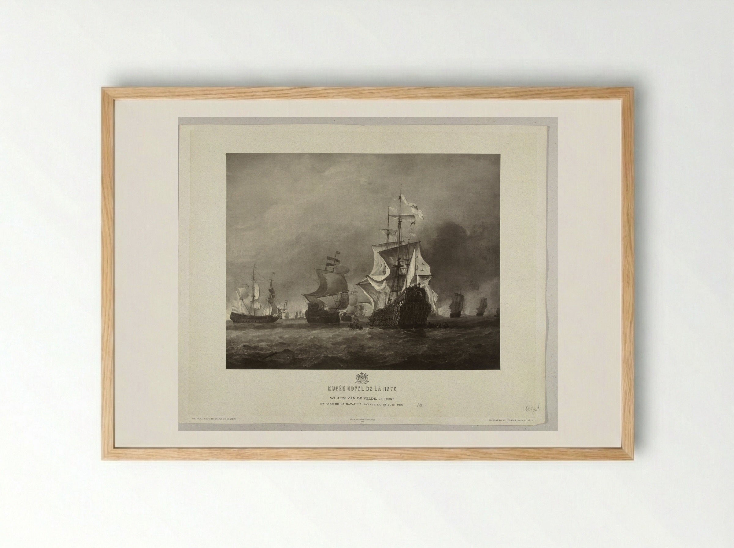 The Capture of the Royal Prince - Adolphe Braun & Cie. - Framed Print Wood