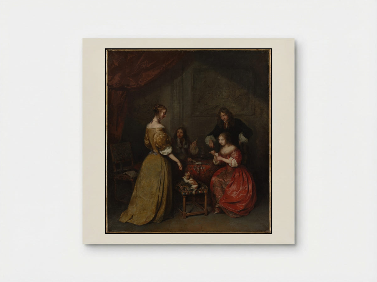 The Card Party - Caspar Netscher - Poster