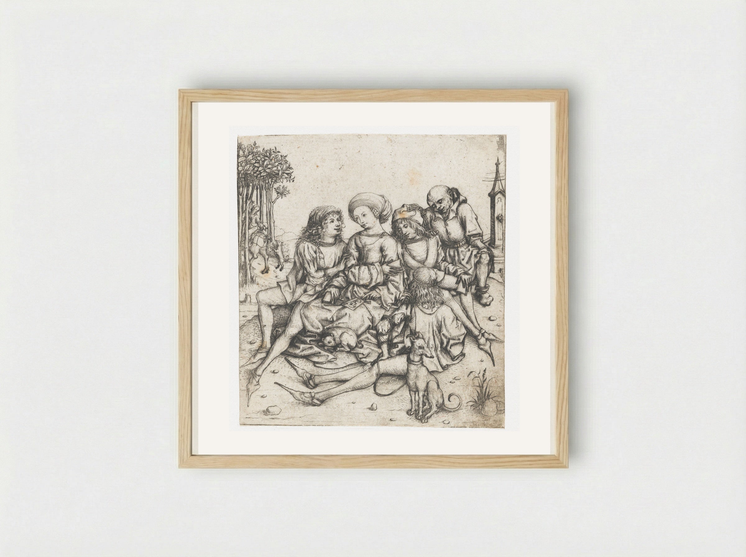 The Card Players - Master of the Amsterdam Cabinet - Framed Print Wood
