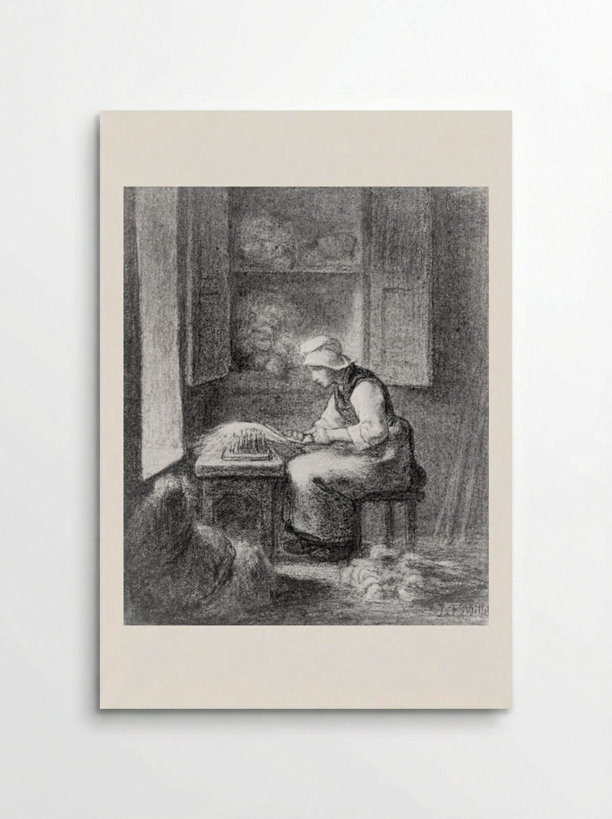 The Carder - Jean-François Millet - Poster