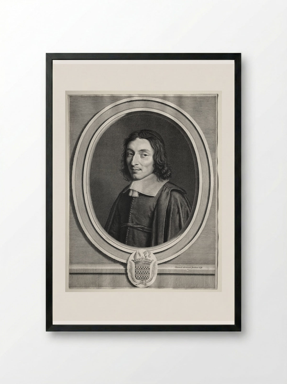 The Cardinal of Coislin - Robert Nanteuil - Framed Print Black