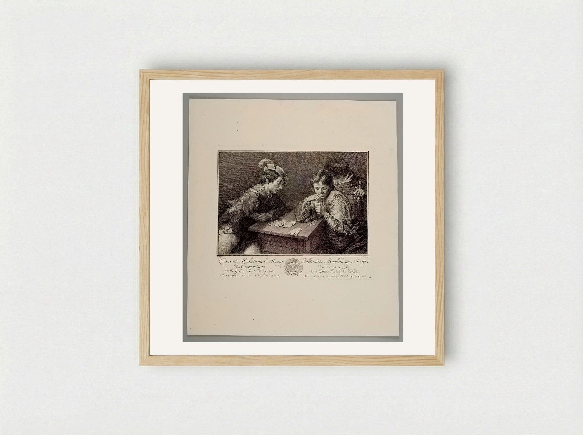 The Cardsharps (After Caravaggio) - Pieter Tanjé - Framed Print Wood