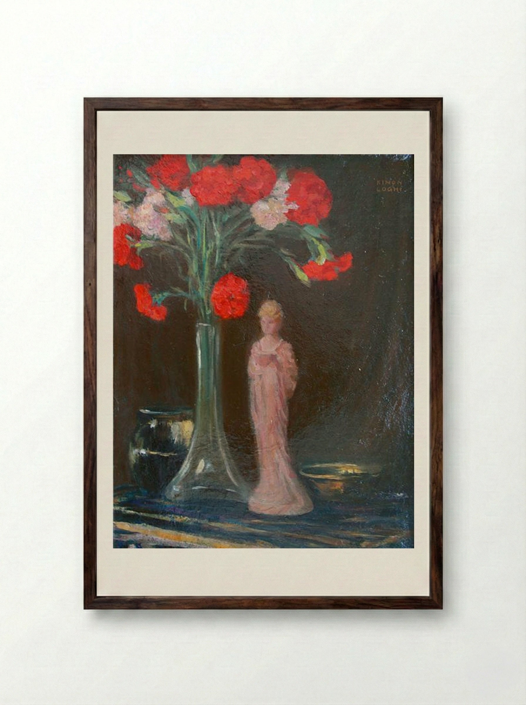 The Carnations - Kimon Loghi - Framed Print Dark Wood