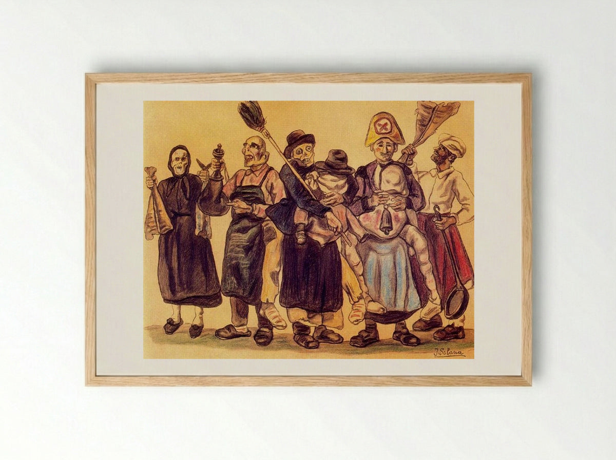 The Carnival - José Gutiérrez Solana - Framed Print Wood