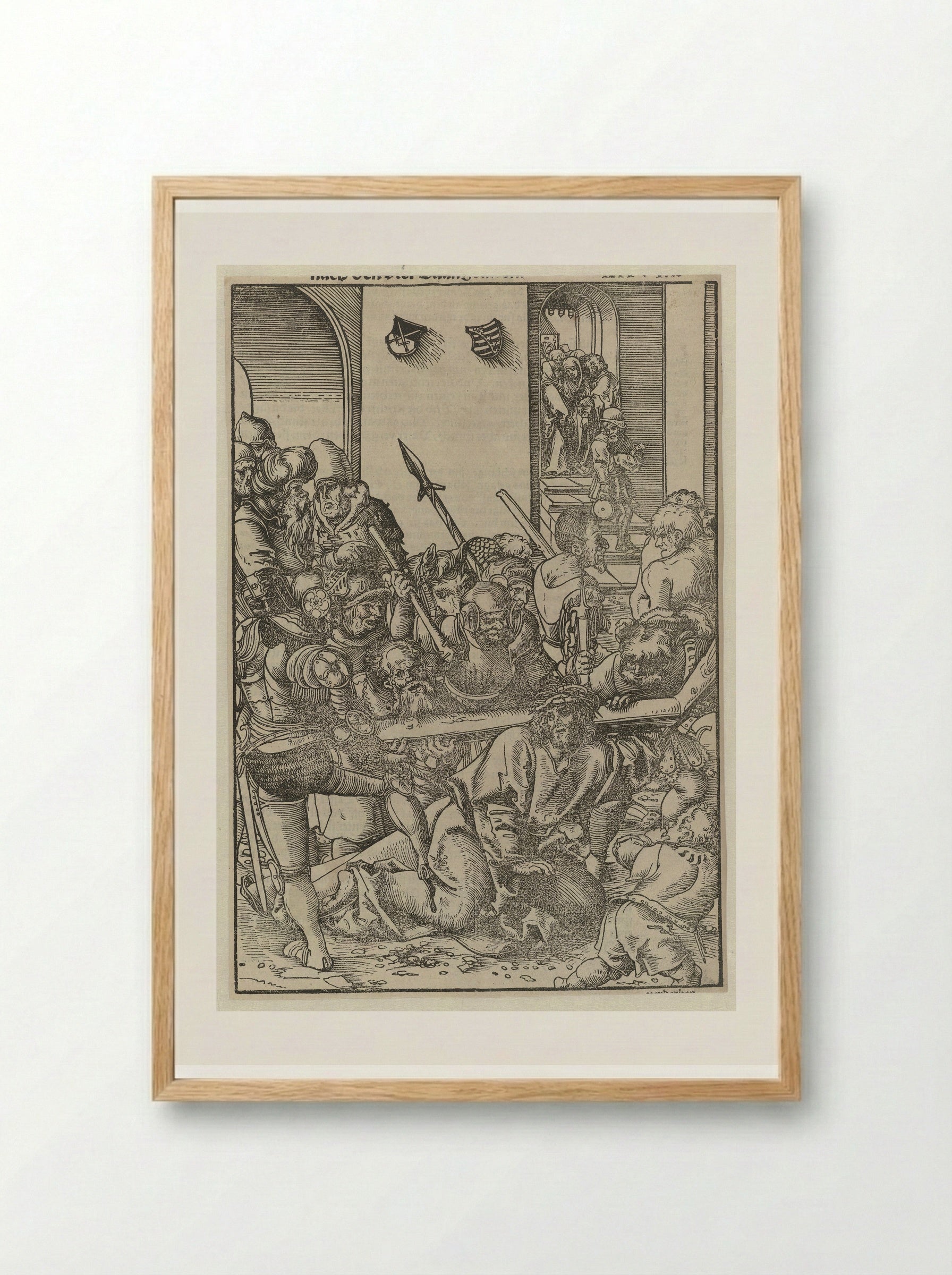 The Carrying of the Cross - Lucas Cranach the Elder - Framed Print Wood