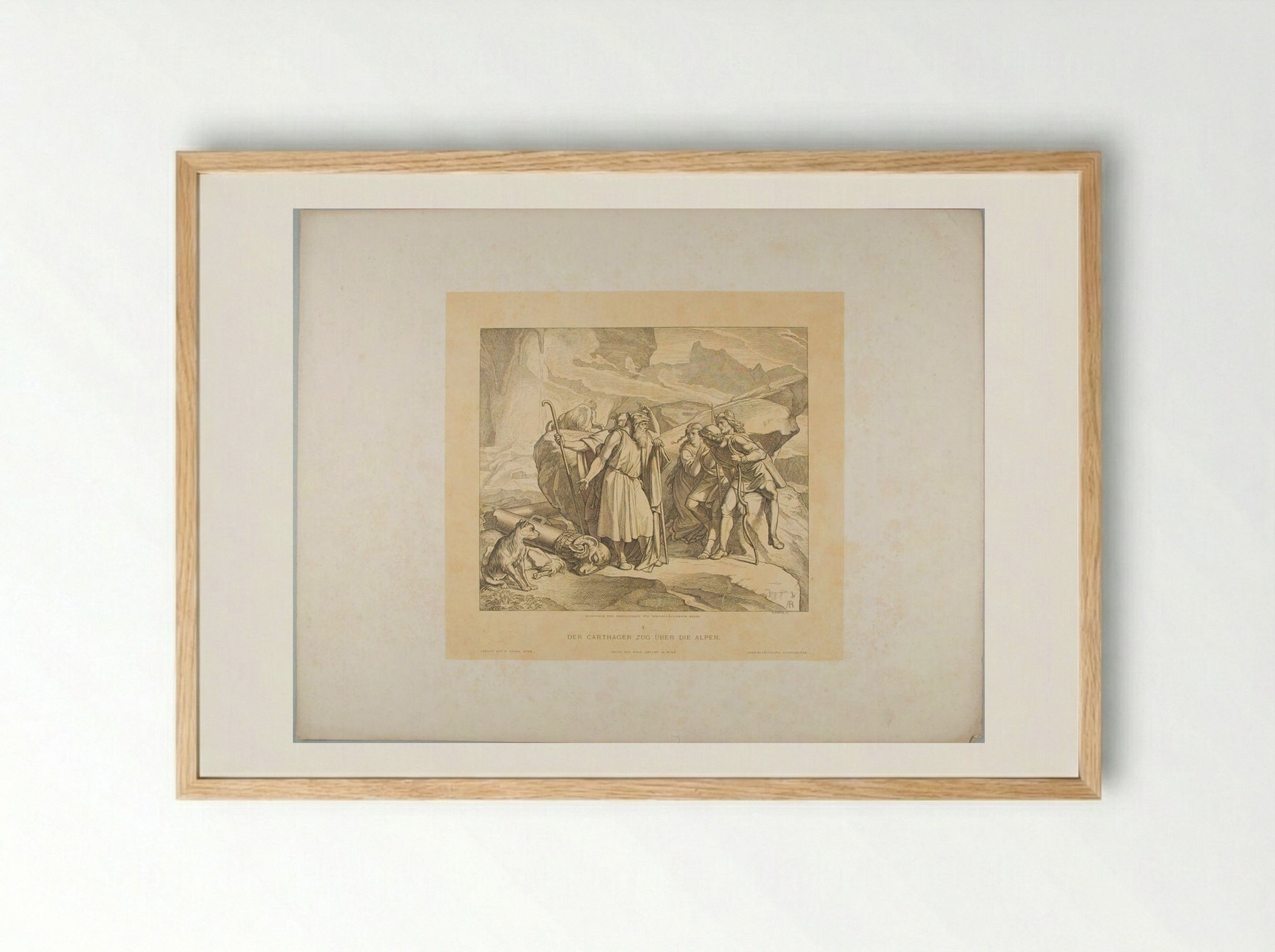 The Carthaginian March over the Alps - Alfred Rethel - Framed Print Wood